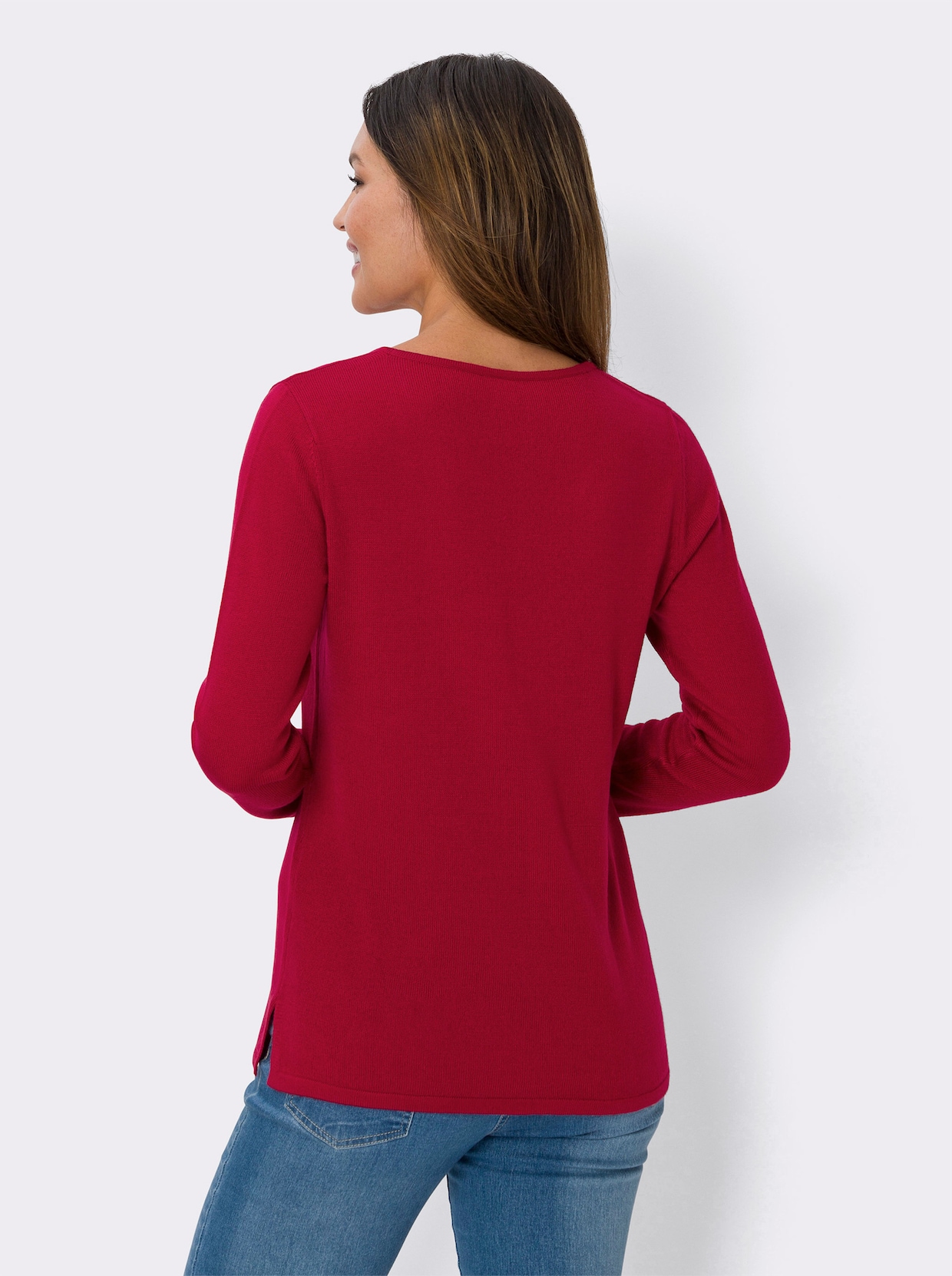 Pullover met V-hals - rood