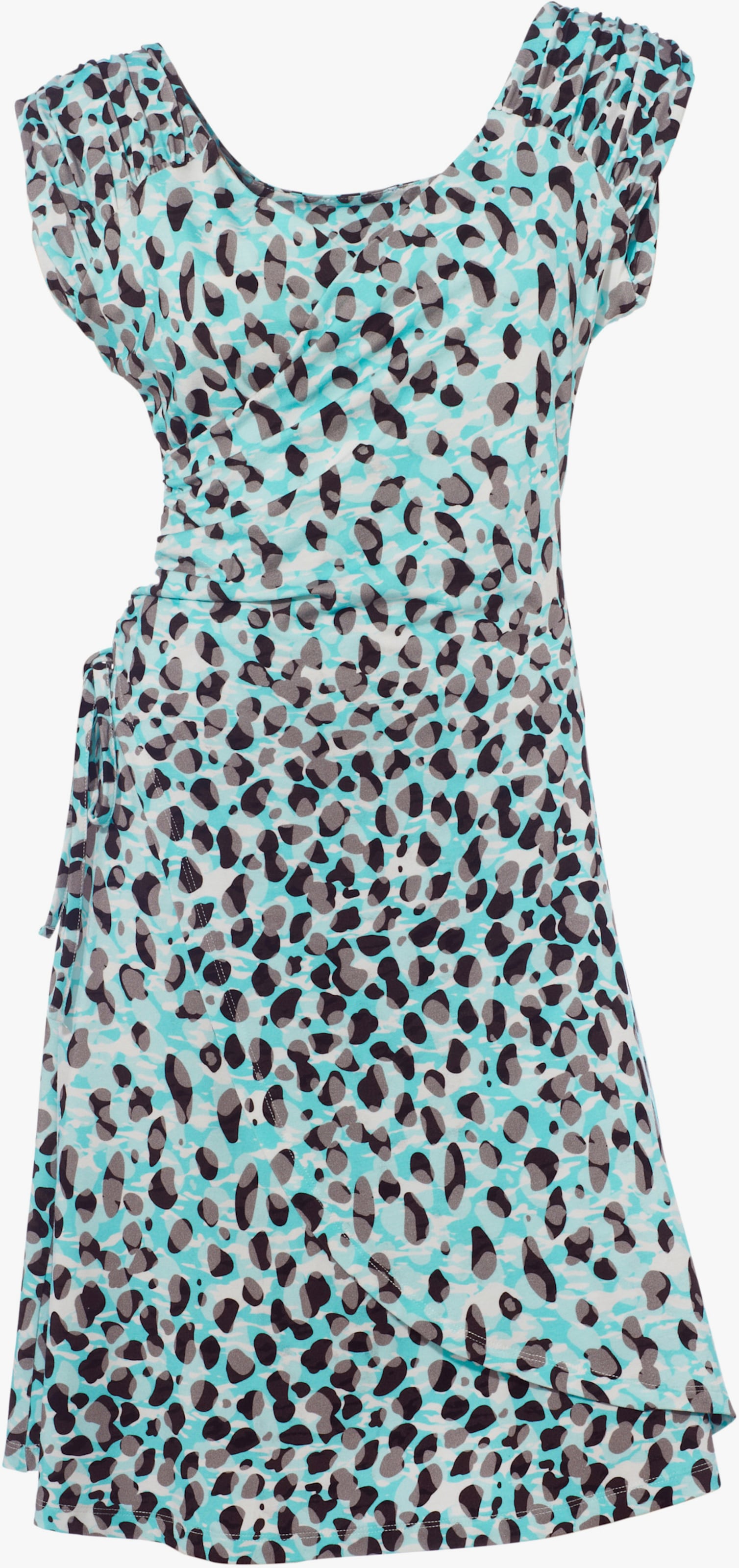 heine Jurk met print en mesh-voering - turquoise/taupe