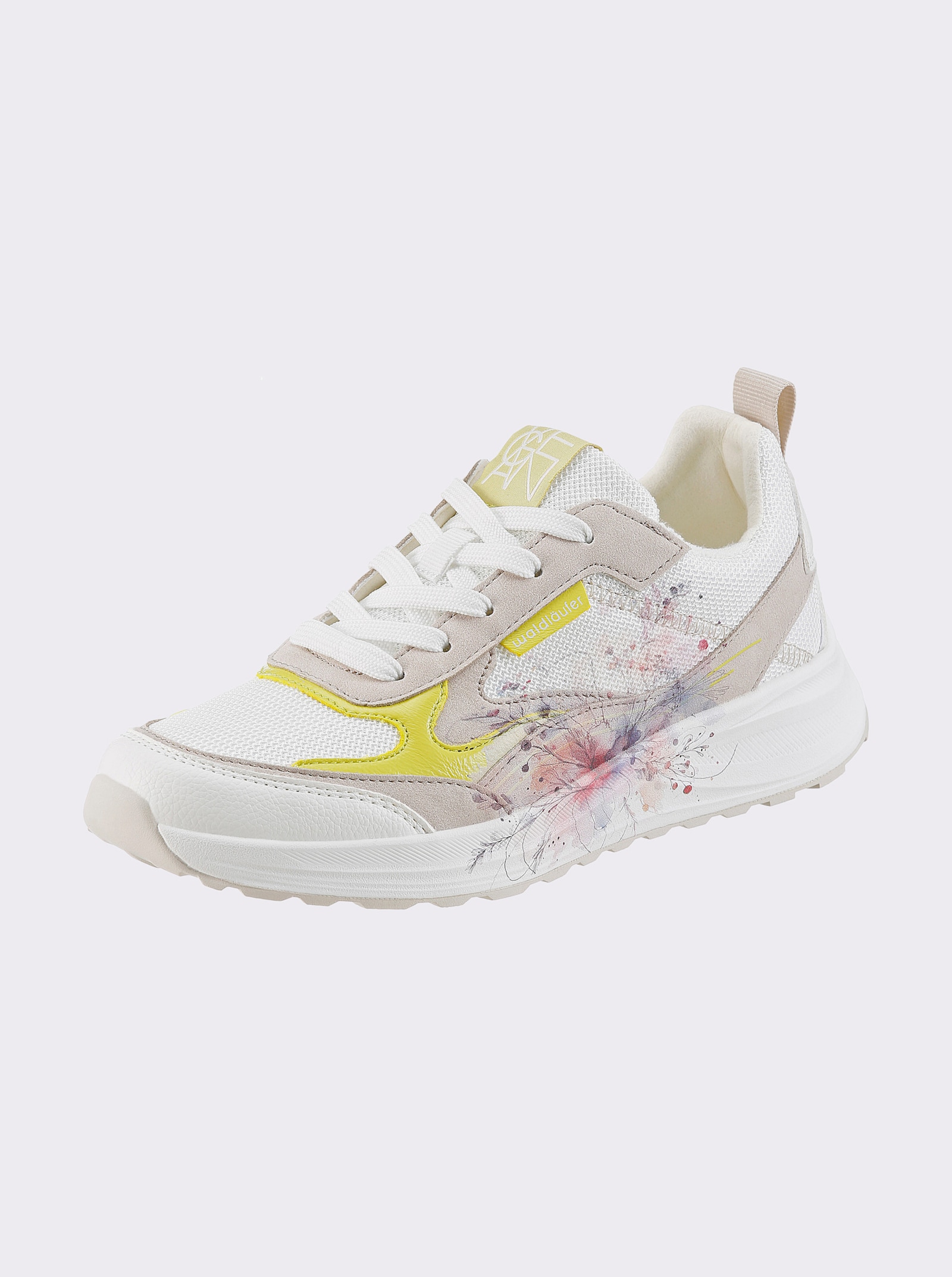 Waldläufer Sneaker mit floralem Print, von Waldläufer - weiß