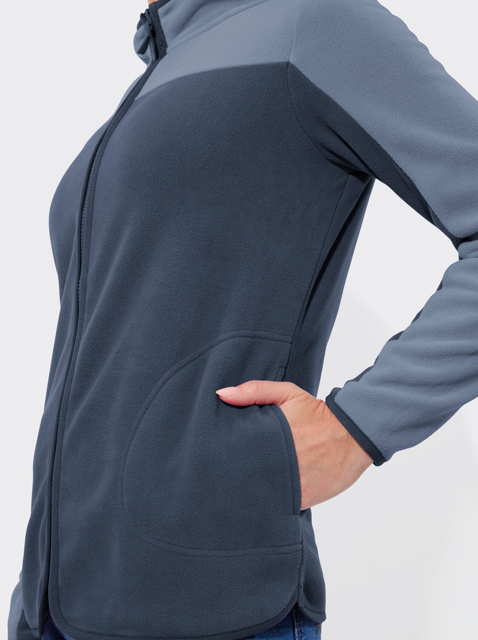 Fleecejacke mit Antipilling-Ausrüstung - rauchblau