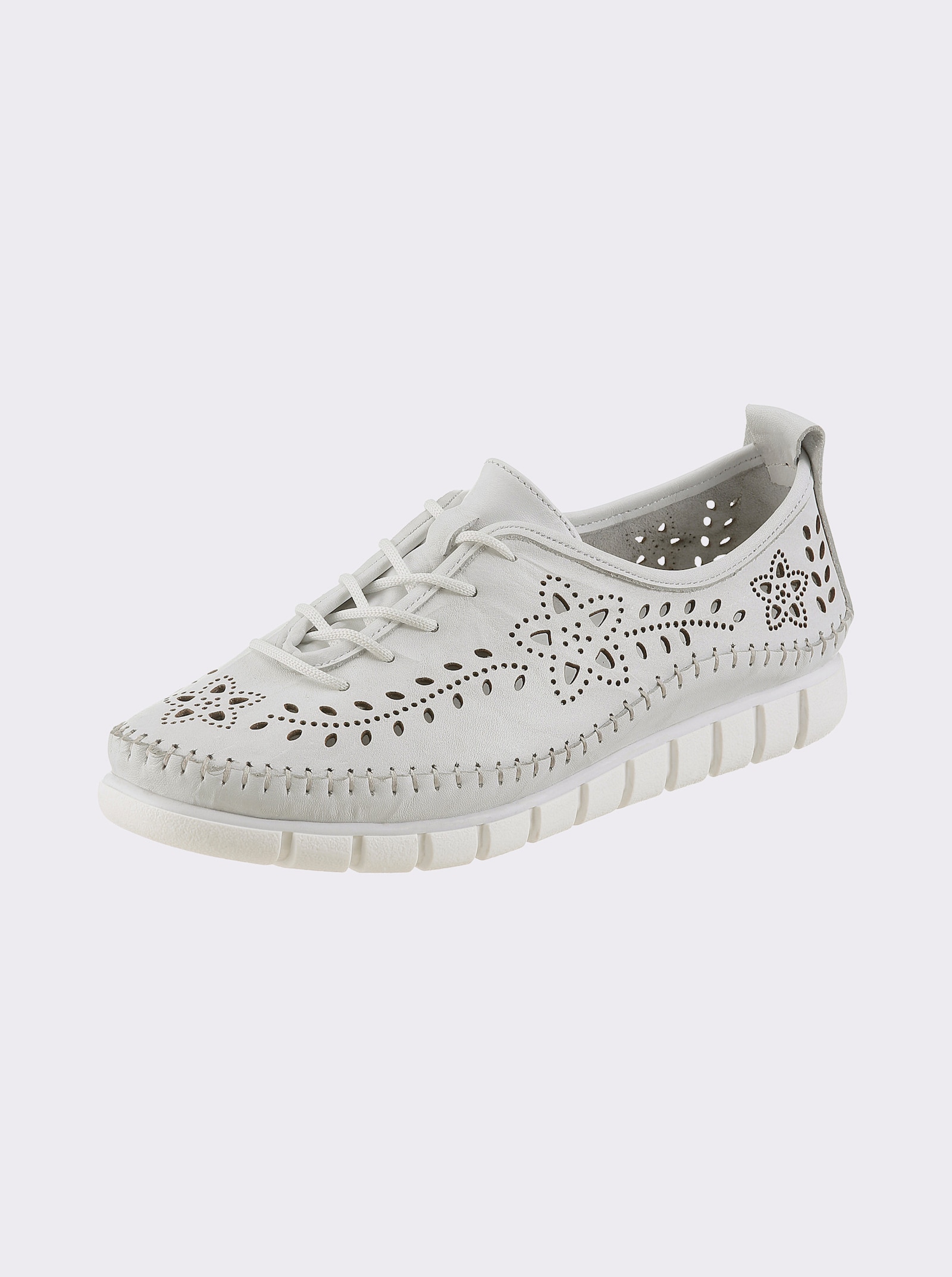 Gemini Schnürschuh mit Perforation - weiß
