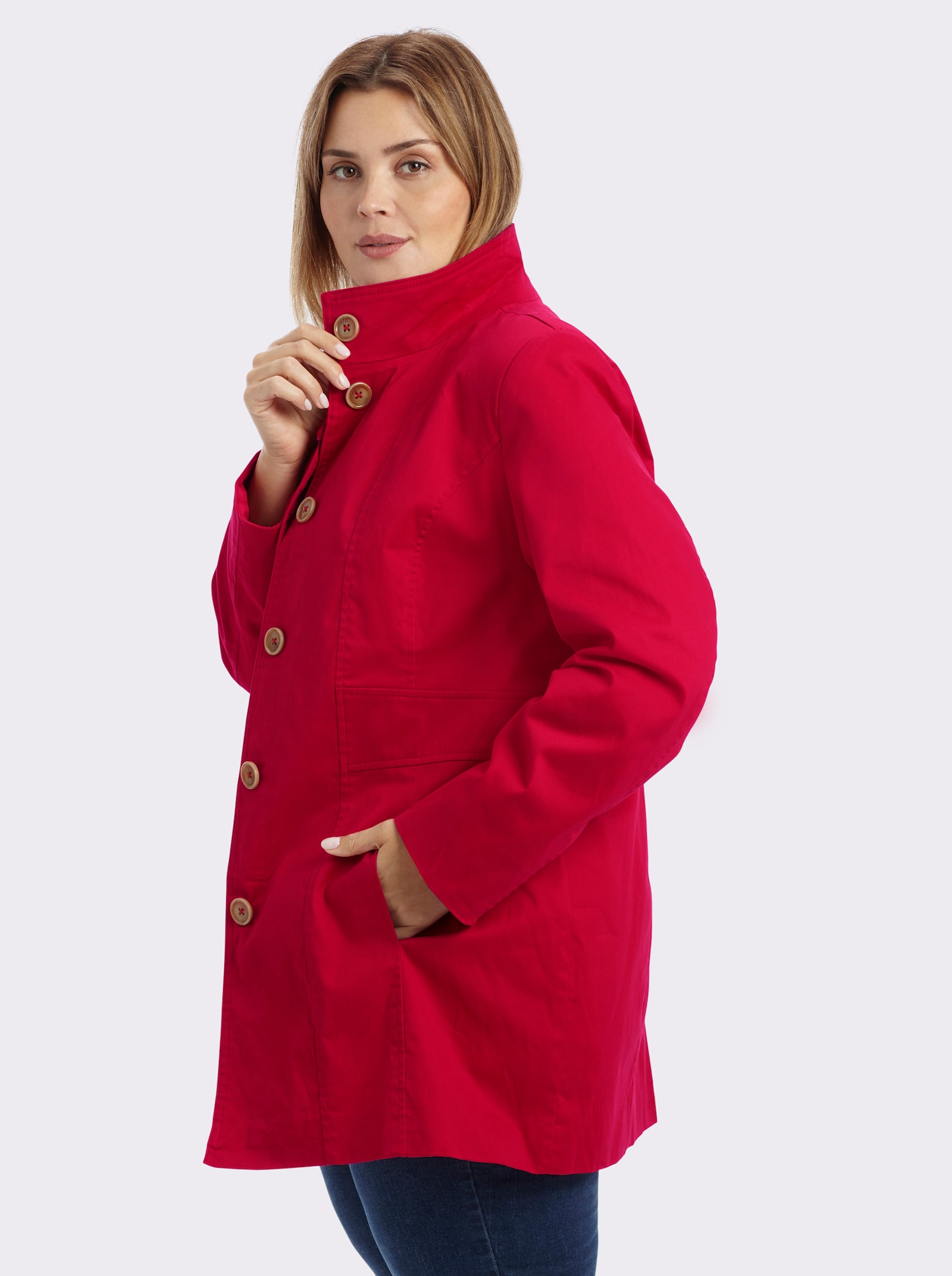Jacke mit variablem Kragen - rot