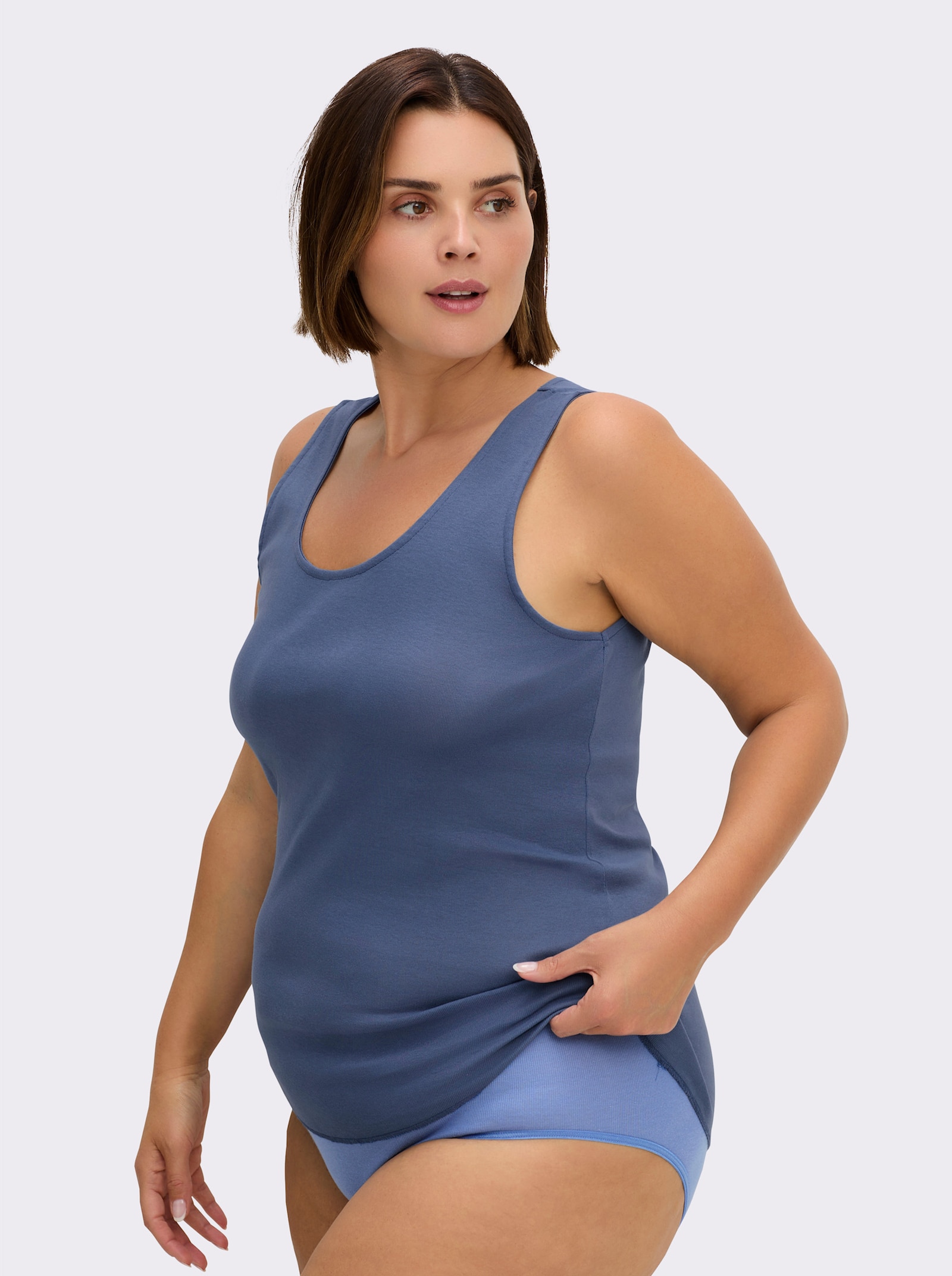 wäschepur Achseltop extralang - jeansblau