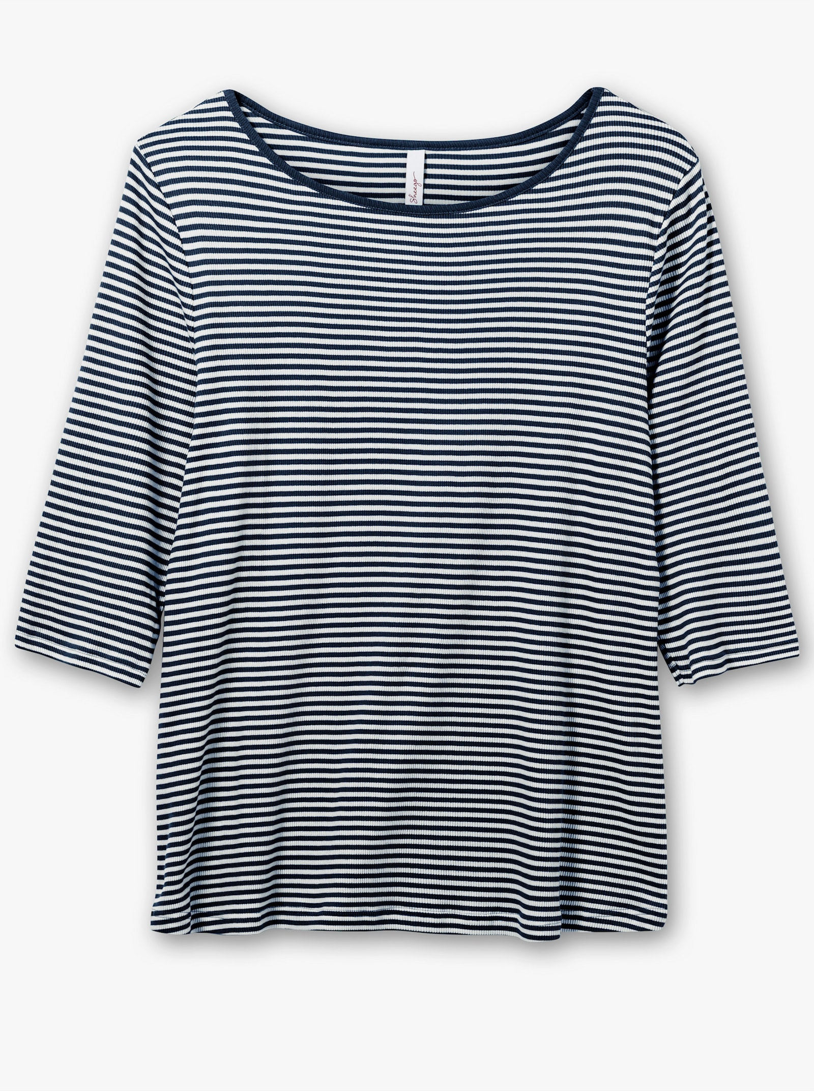 sheego Streepjesshirt met 3/4-mouwen - marine
