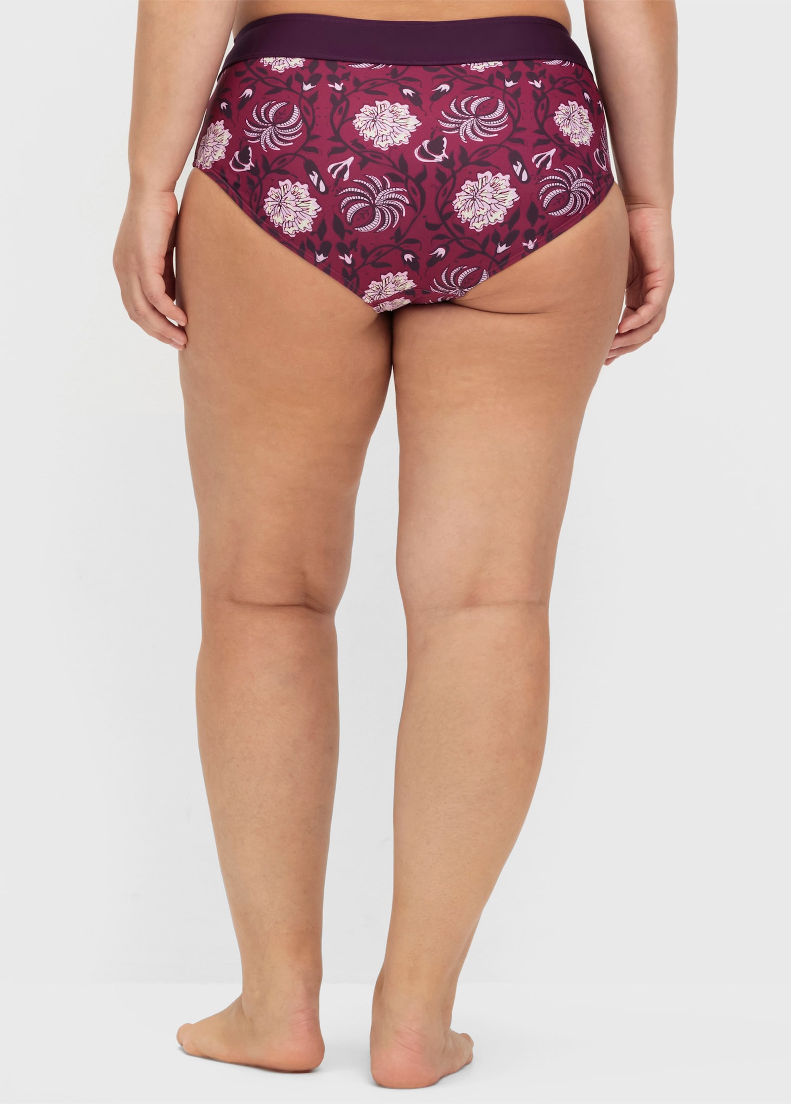 sheego by Joe Browns Bikini-Hose mit Blüten-Druck - beere-gemustert