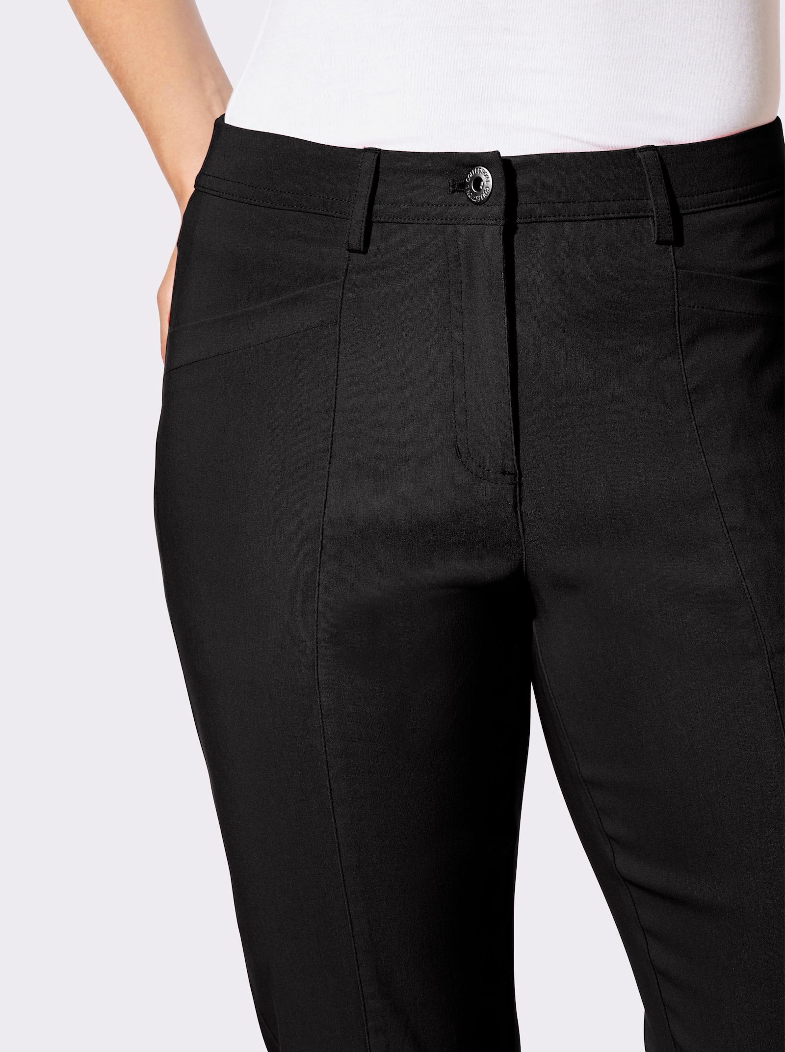 7/8-Hose mit rückwärtigem Dehnbund - schwarz