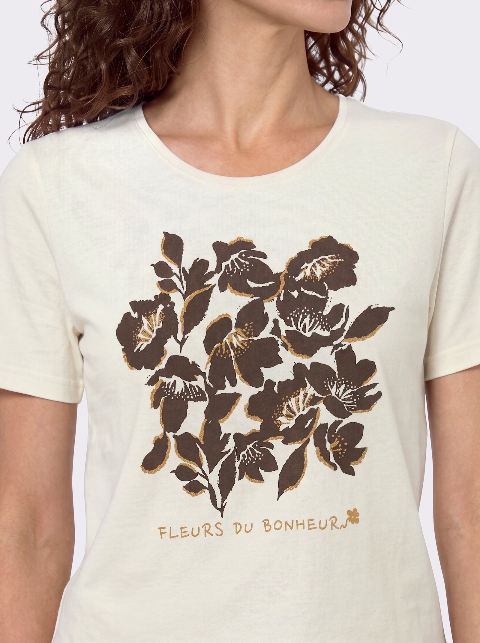 Shirt mit Druck vorne - champagner-schoko-bedruckt