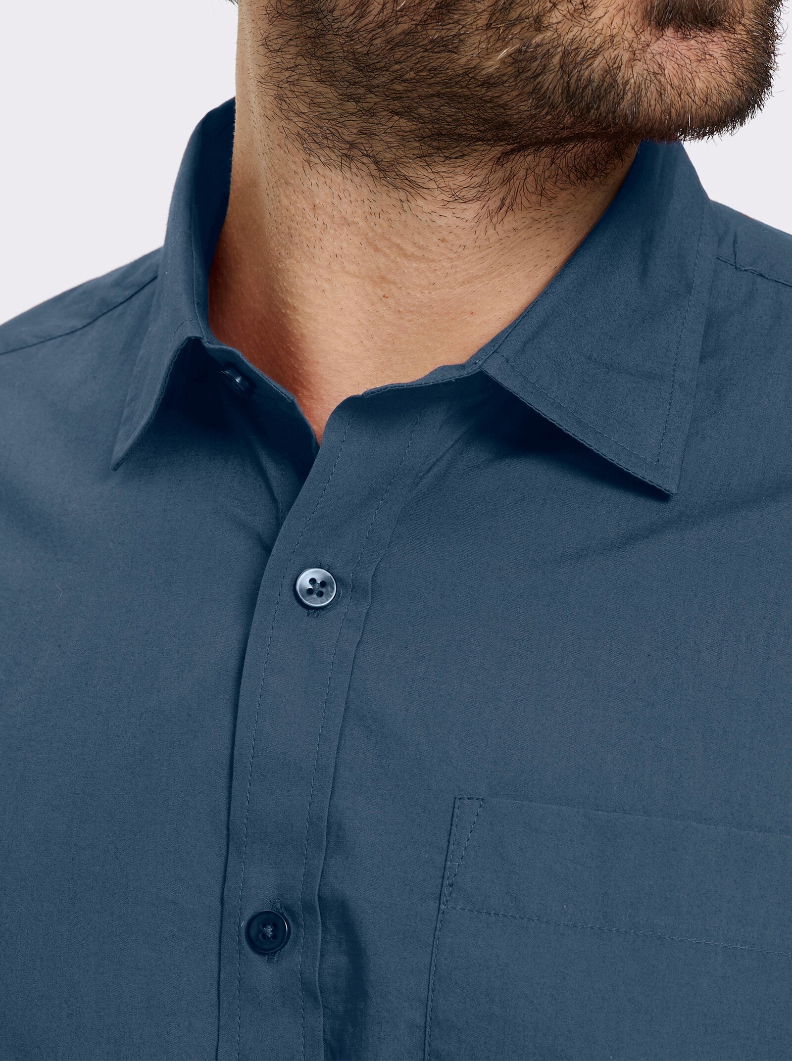 Catamaran Langarmhemd mit Brusttasche - rauchblau