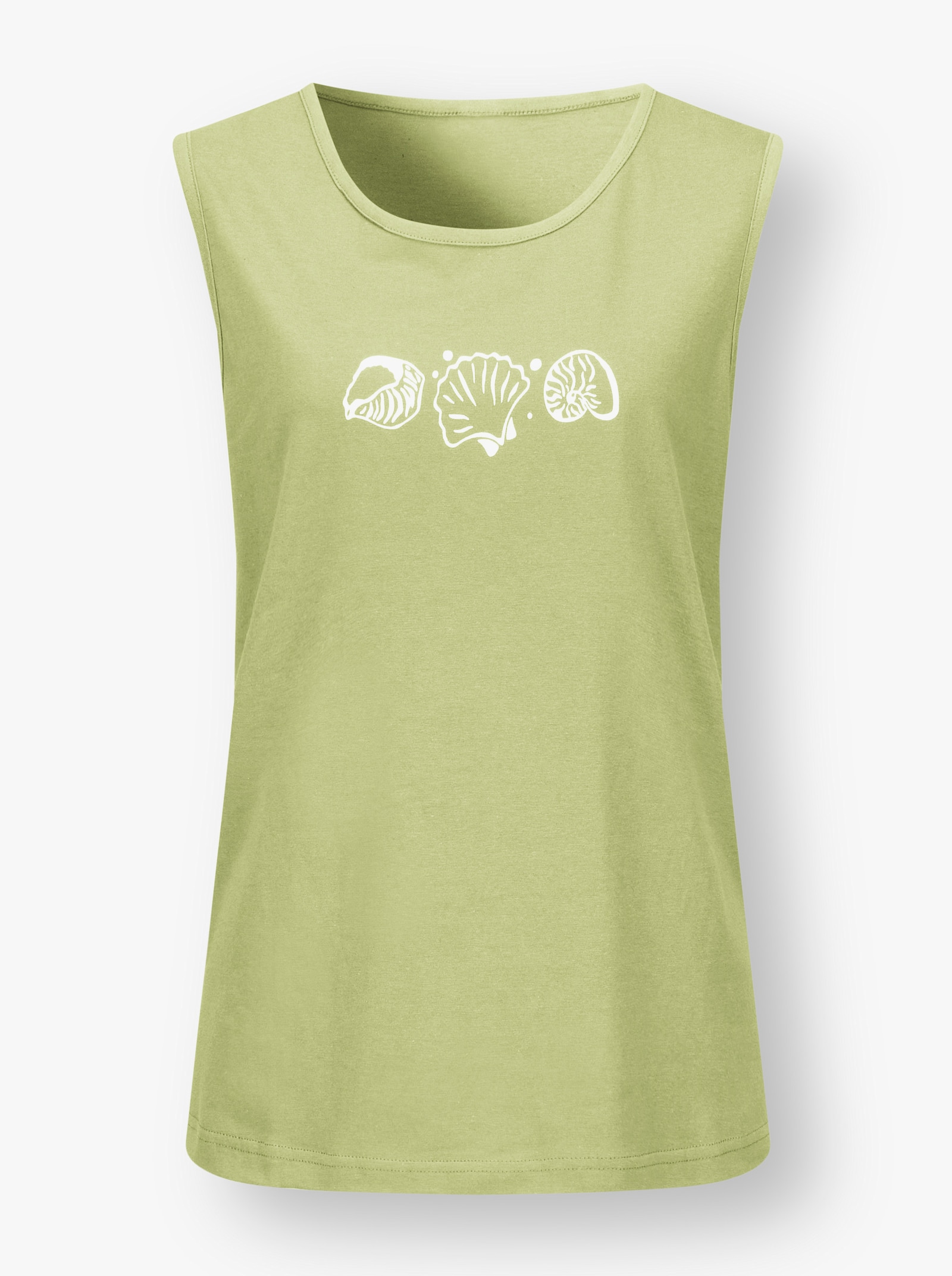 Tričkový top, bočné rázporky - pistáciová