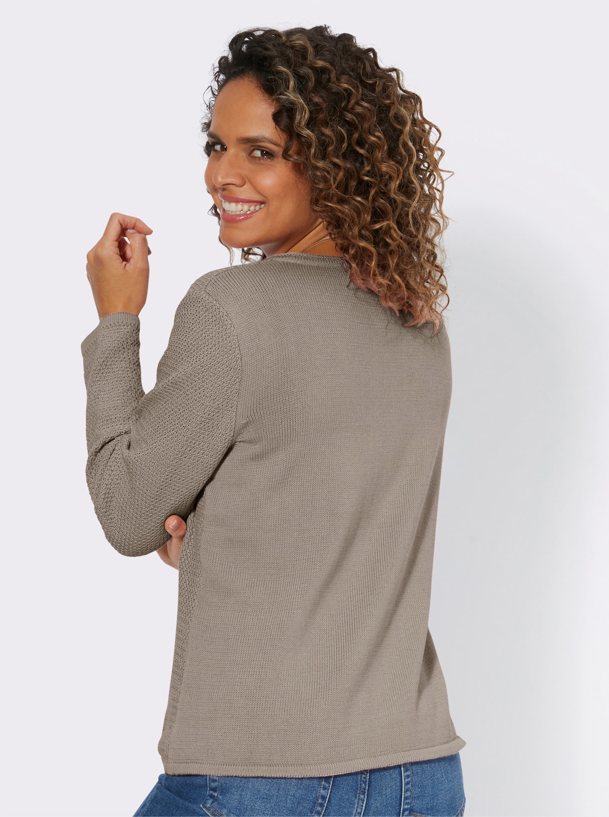 V-Pullover - taupe