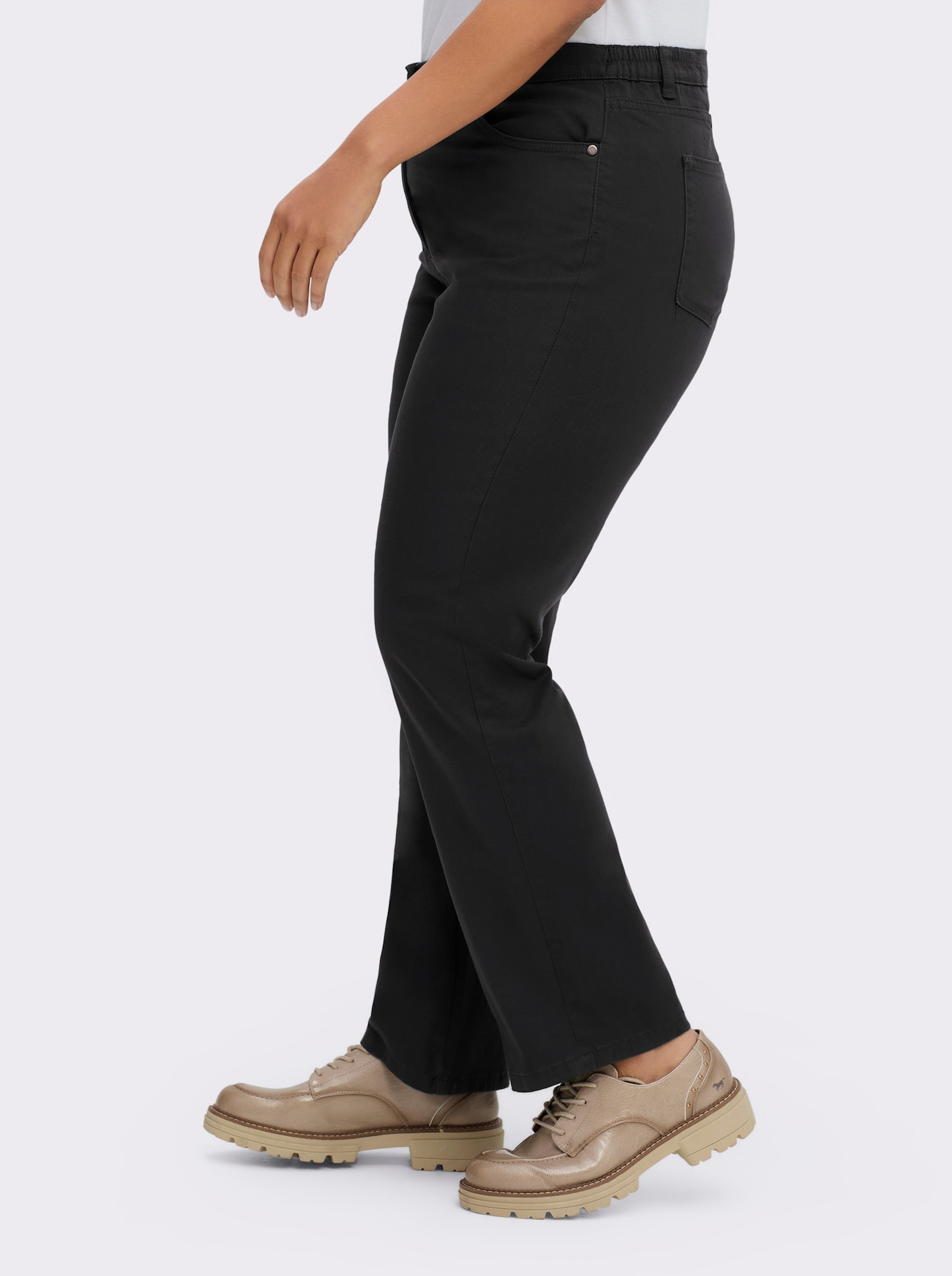 Stretch-Hose mit Nieten an den Taschen - schwarz