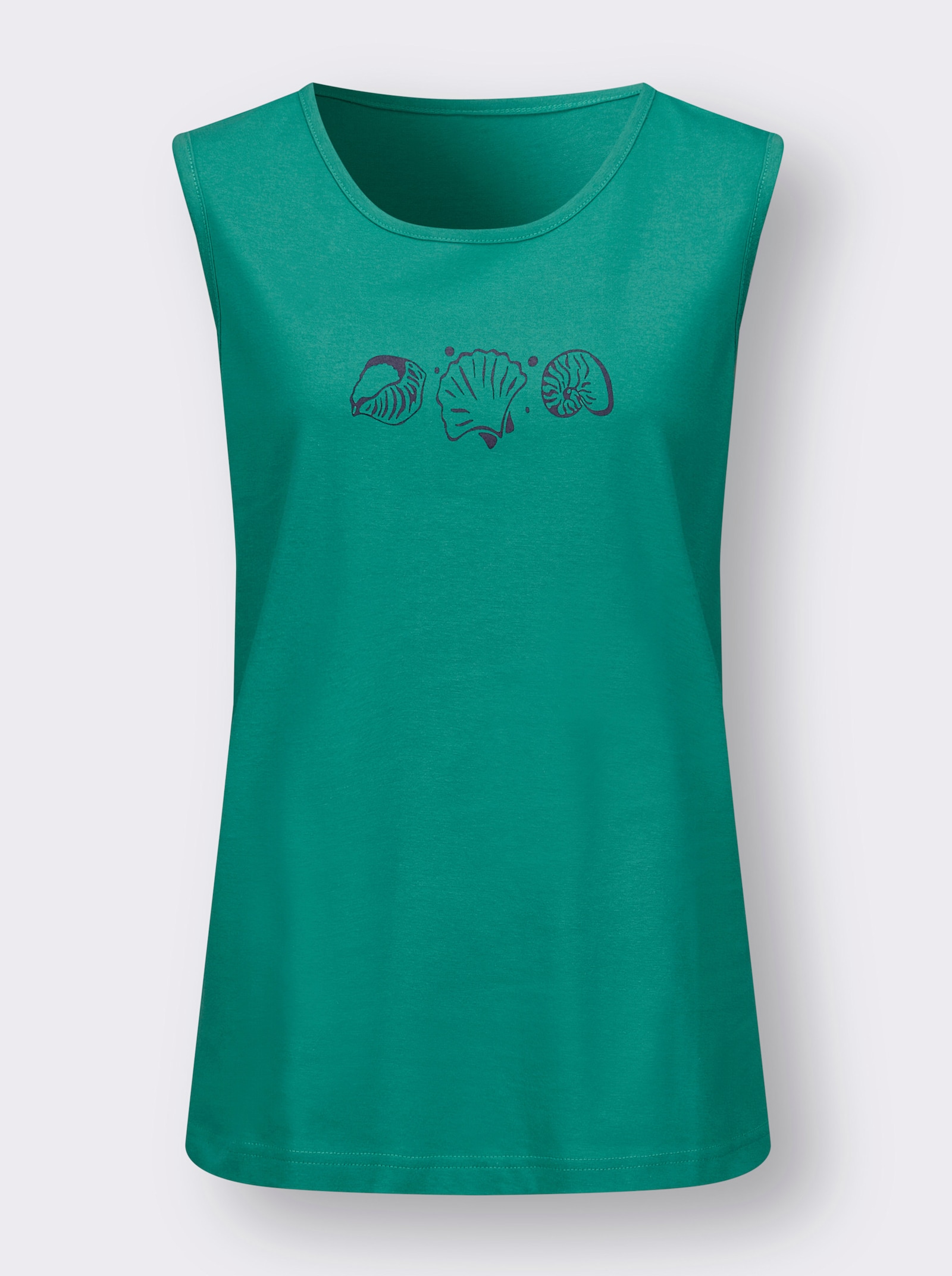 Shirttop met zijsplitten - smaragdgroen