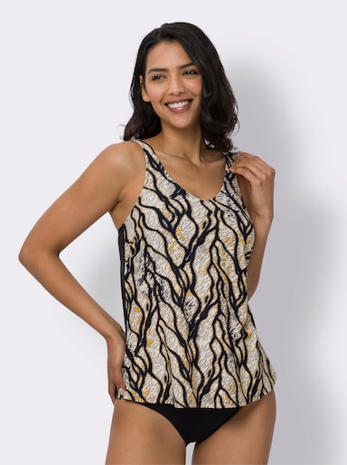 Tankini-bovenstuk - zwart geprint