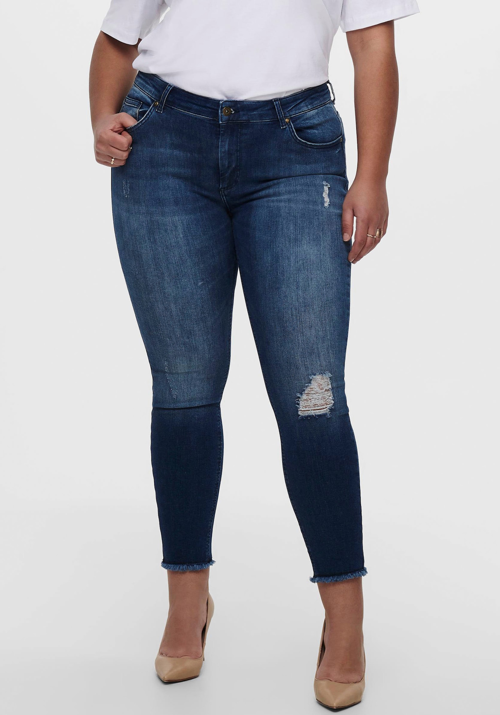 Skinny-fit-Jeans - blue-used