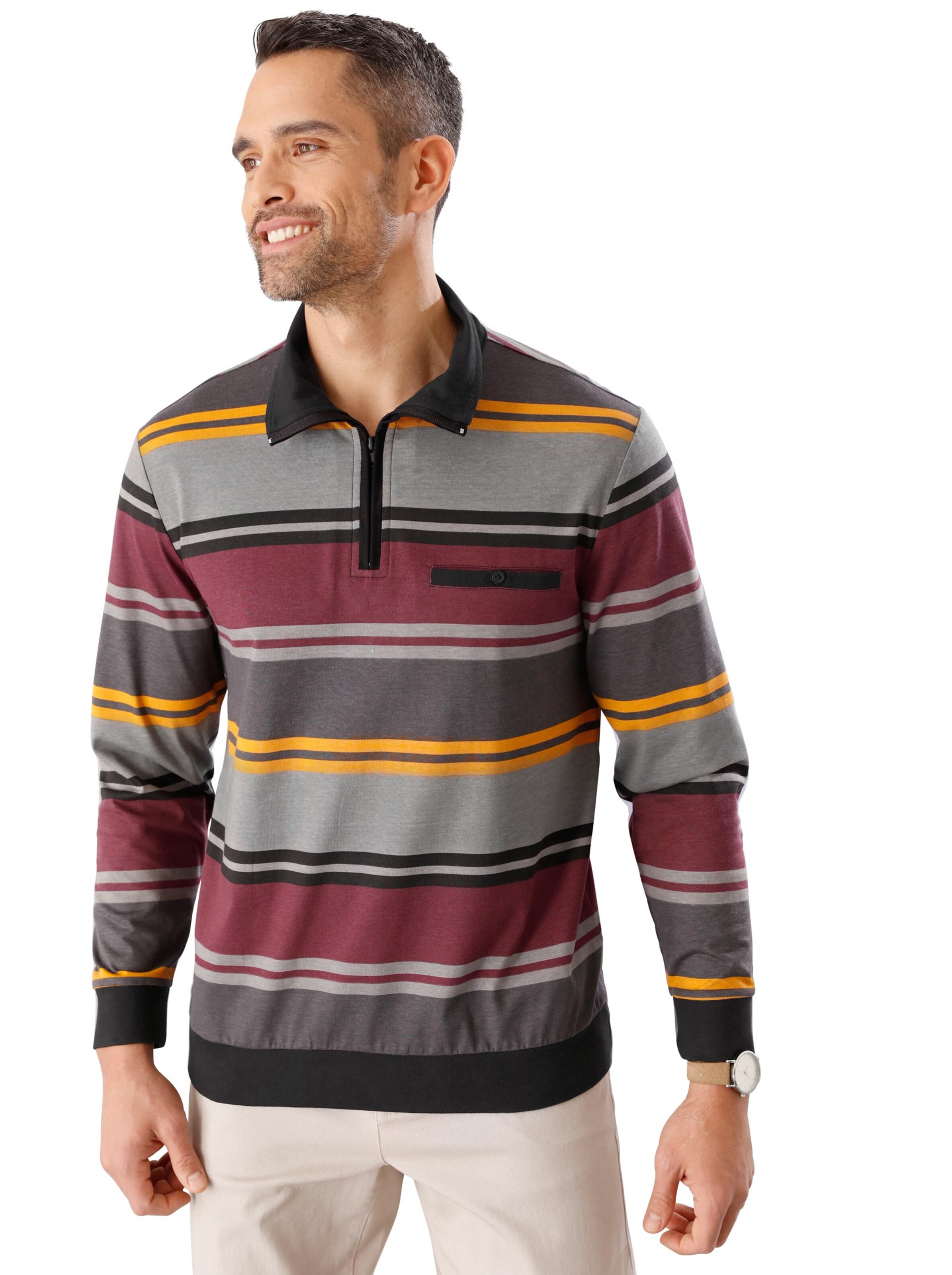 Poloshirt - anthrazit-bordeaux