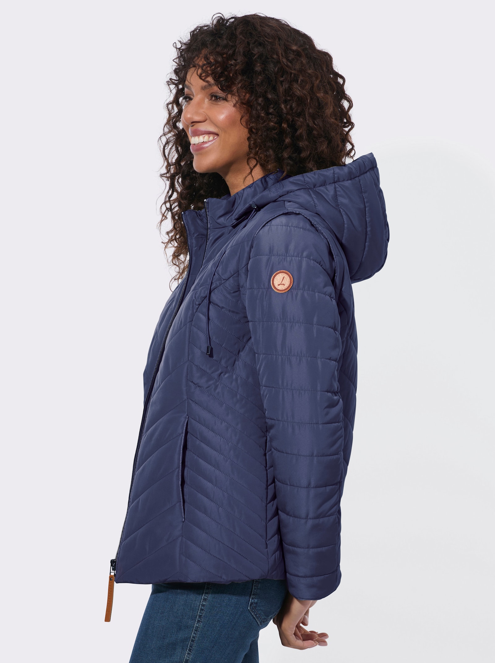  2-in-1-Jacke auch als Weste tragbar - marine