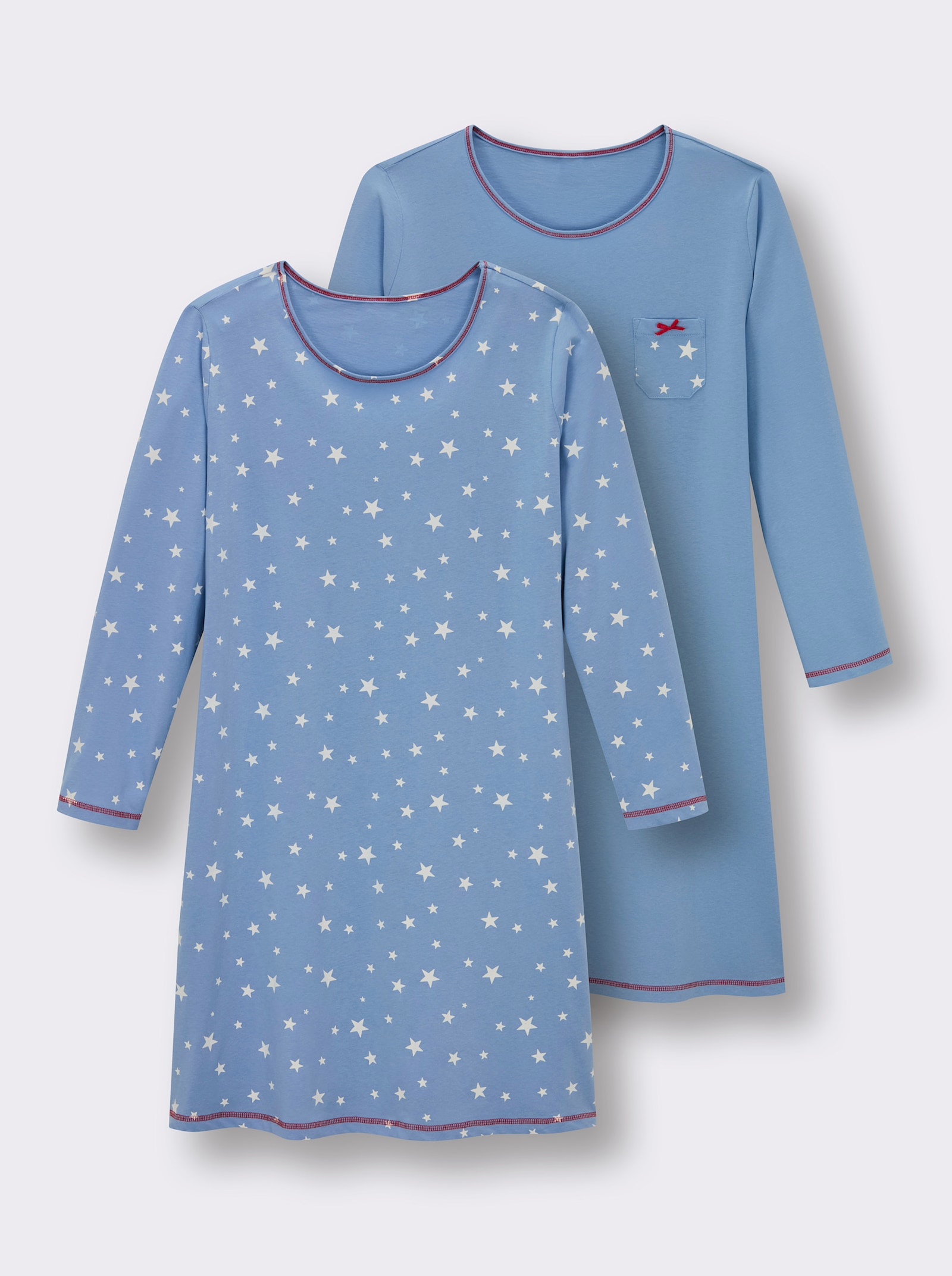 wäschepur Sleepshirts - blau-bedruckt + blau