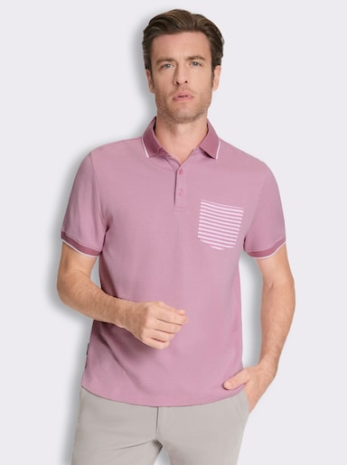 Marco Donati Kurzarmshirt in Jacquard-Qualität, mit Modal - altrosa-gestreift