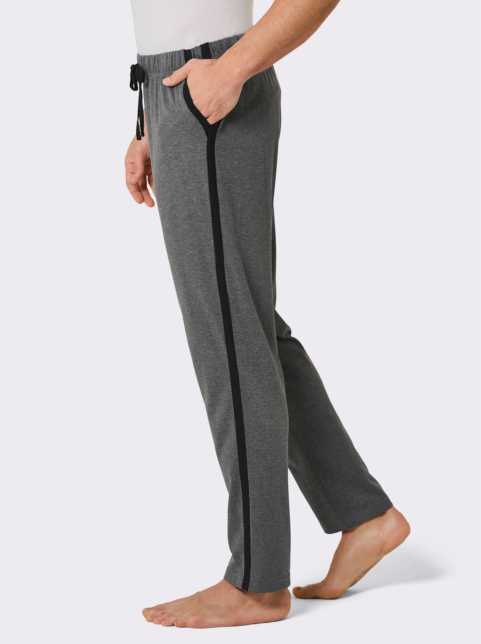 wäschepur men Hose lang - anthrazit-meliert-schwarz