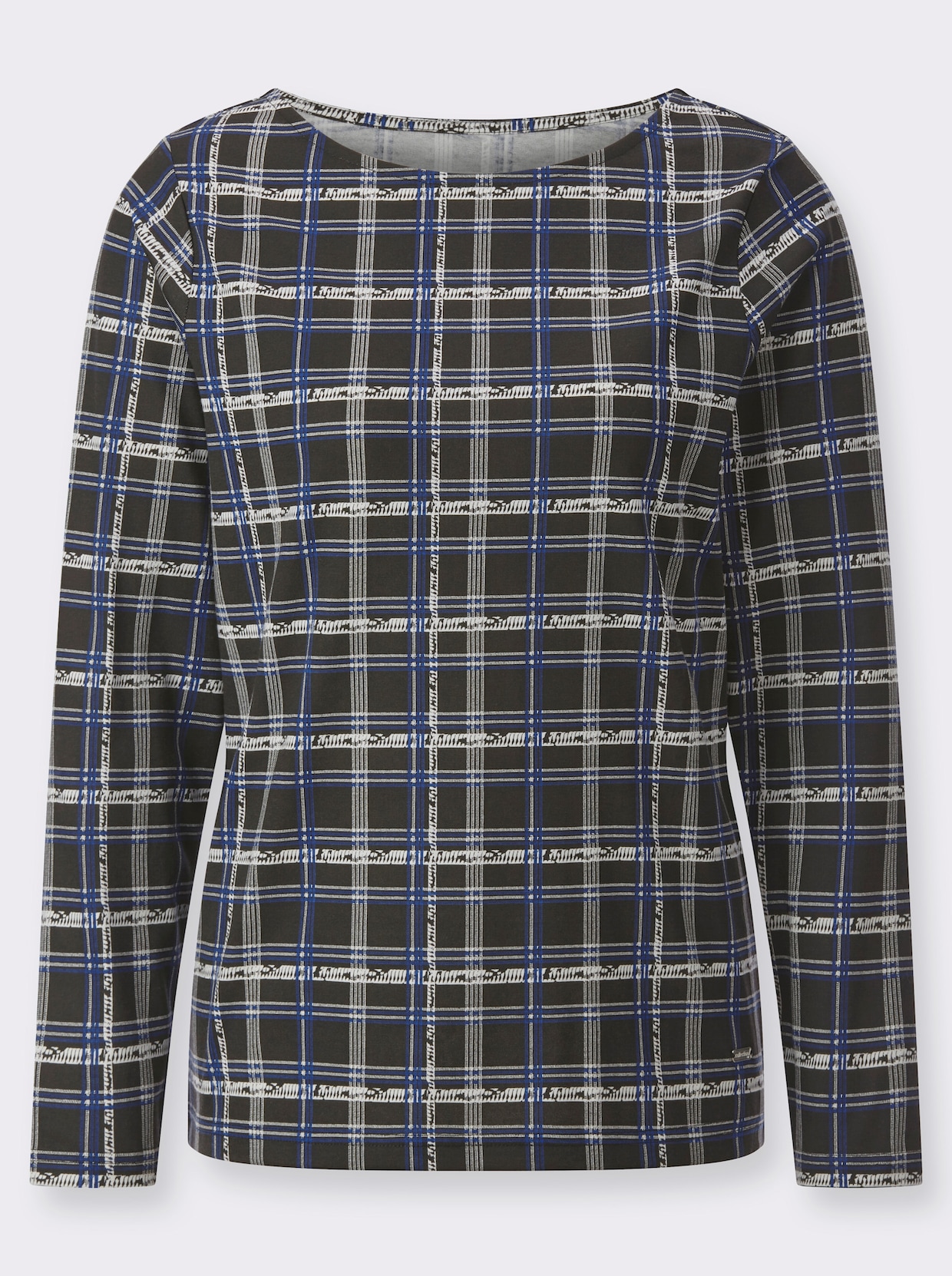 Shirt met print - zwart/koningsblauw bedrukt