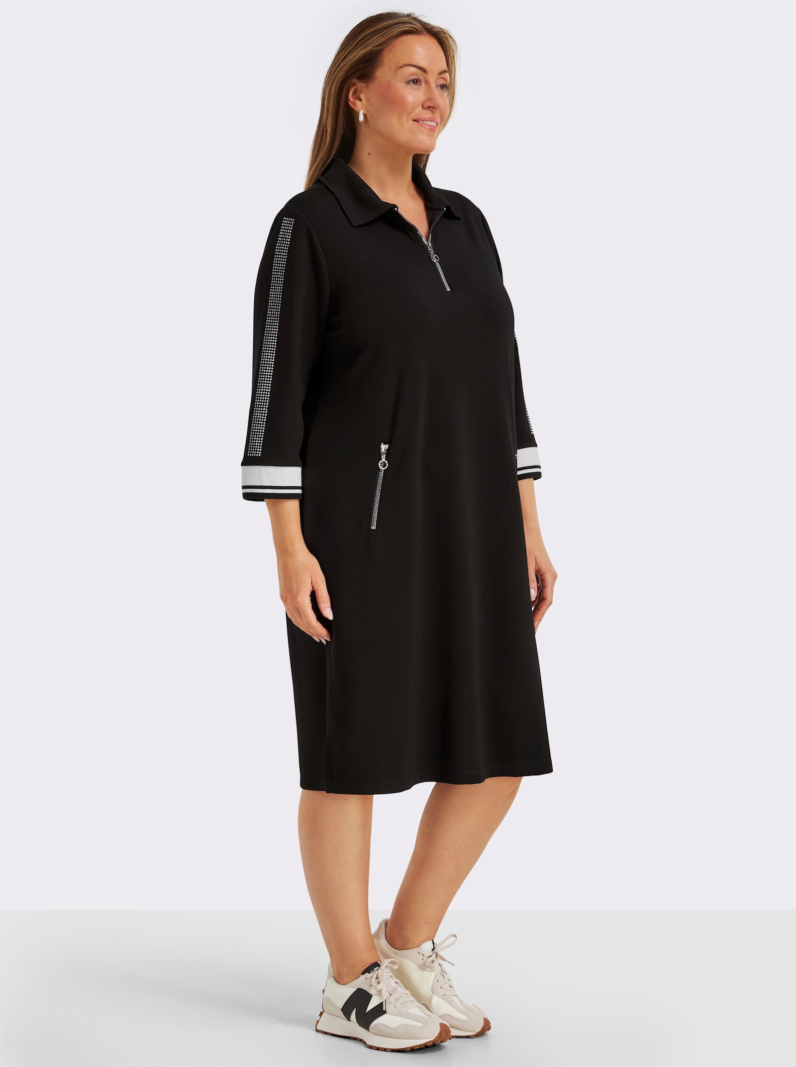 Polokleid im hochwertigen Modal-Mix - schwarz