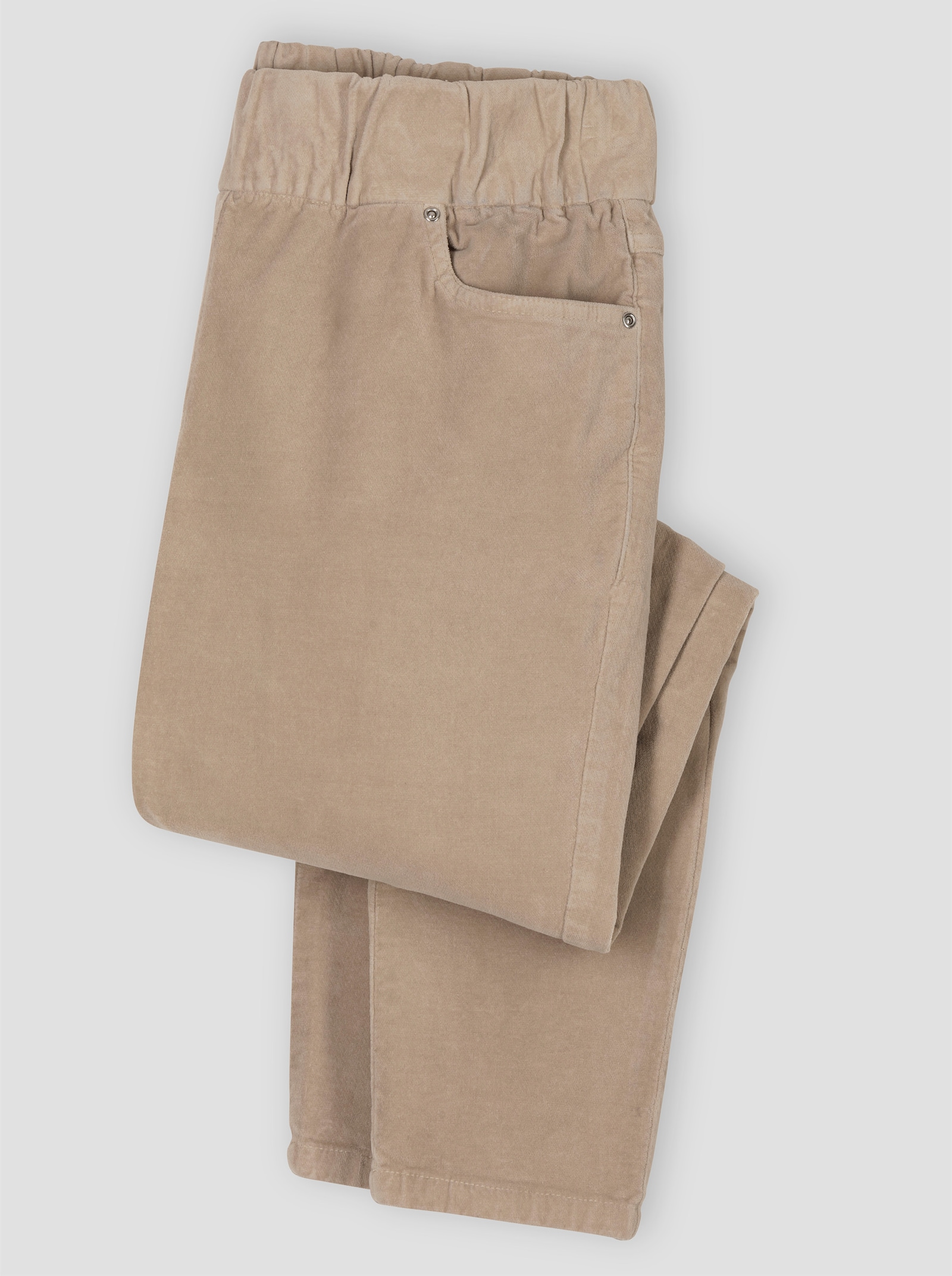 Comfortbroek van fluweel - beige