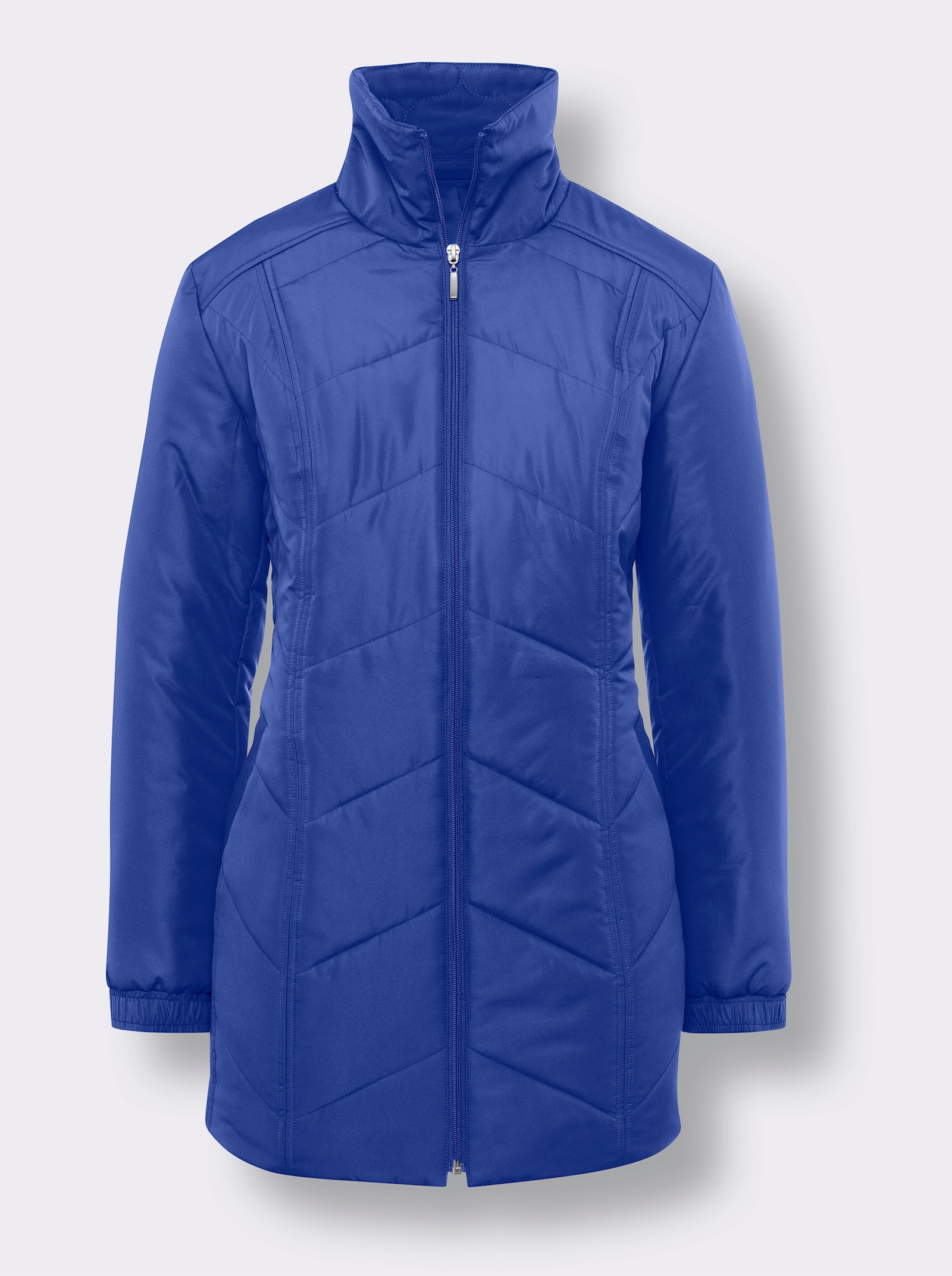 Prešívaná bunda s elastickými zakončeniami rukávov - Kráľovská modrá