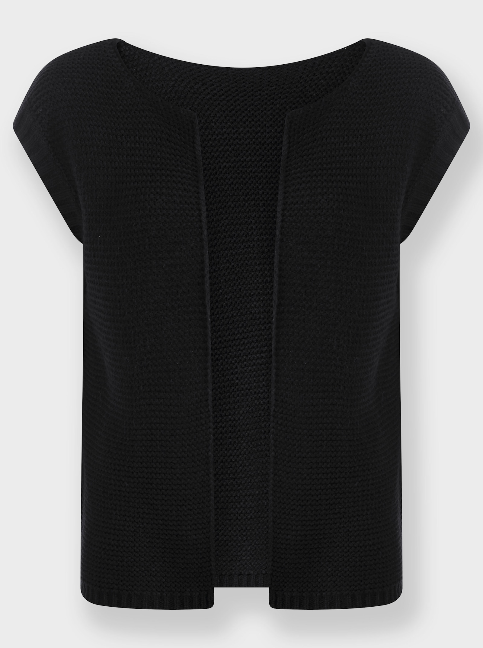 Pletená vesta, 30% striž. vlna - čierna