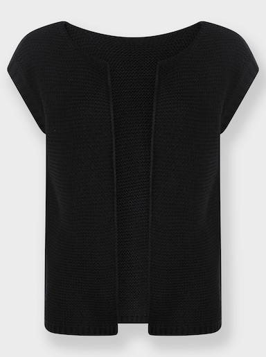 Strickweste mit 30% Schurwolle - schwarz
