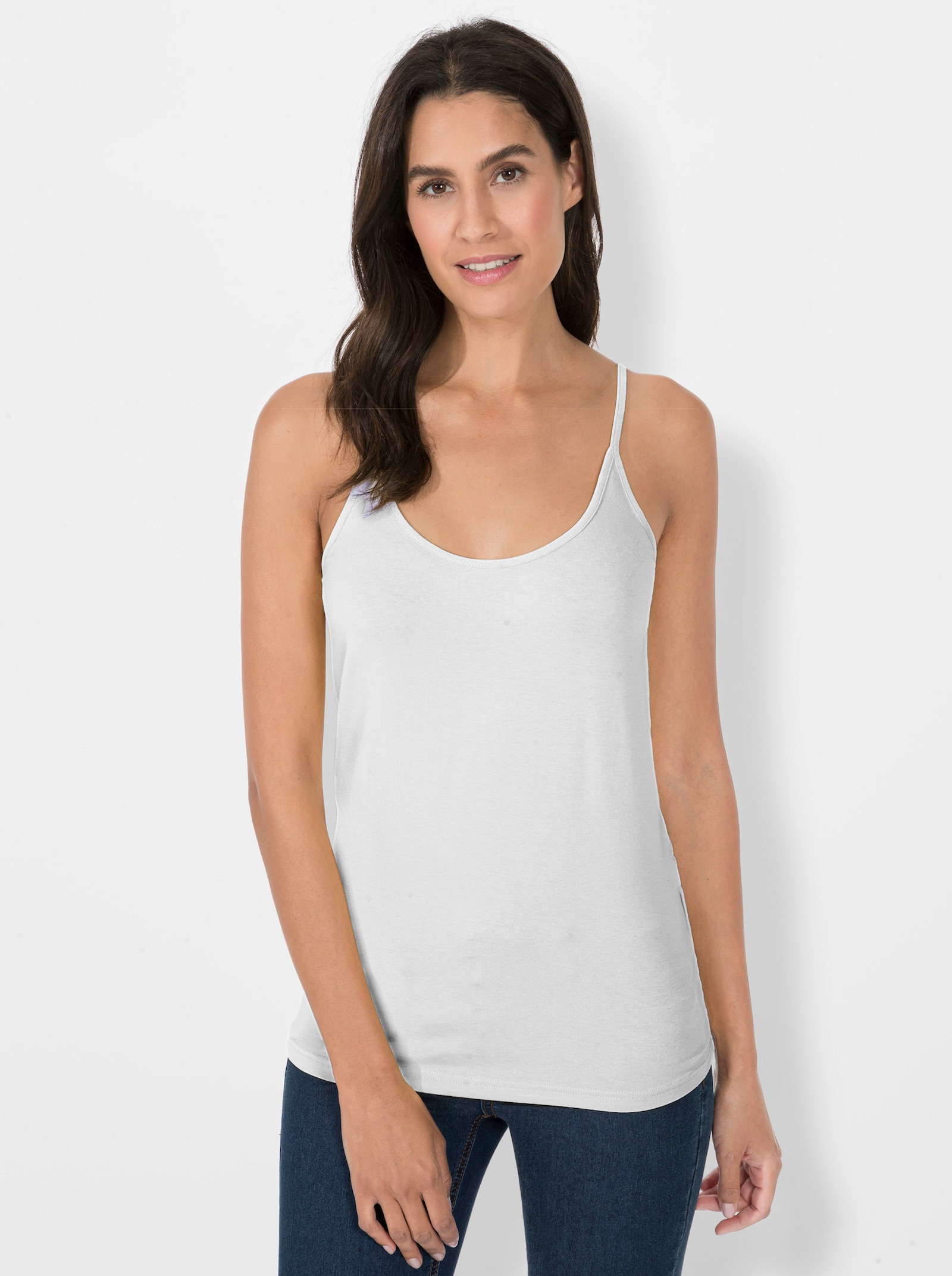 Spaghettitop mit verstellbaren Trägern - weiß