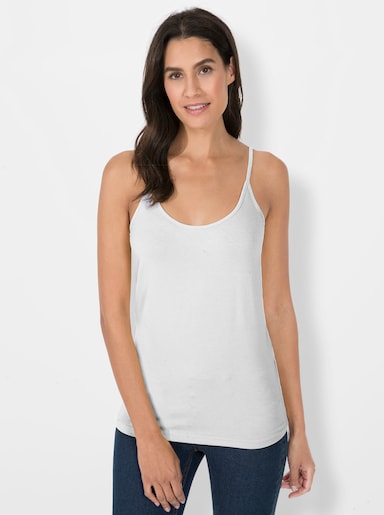 Spaghettitop mit verstellbaren Trägern - weiß