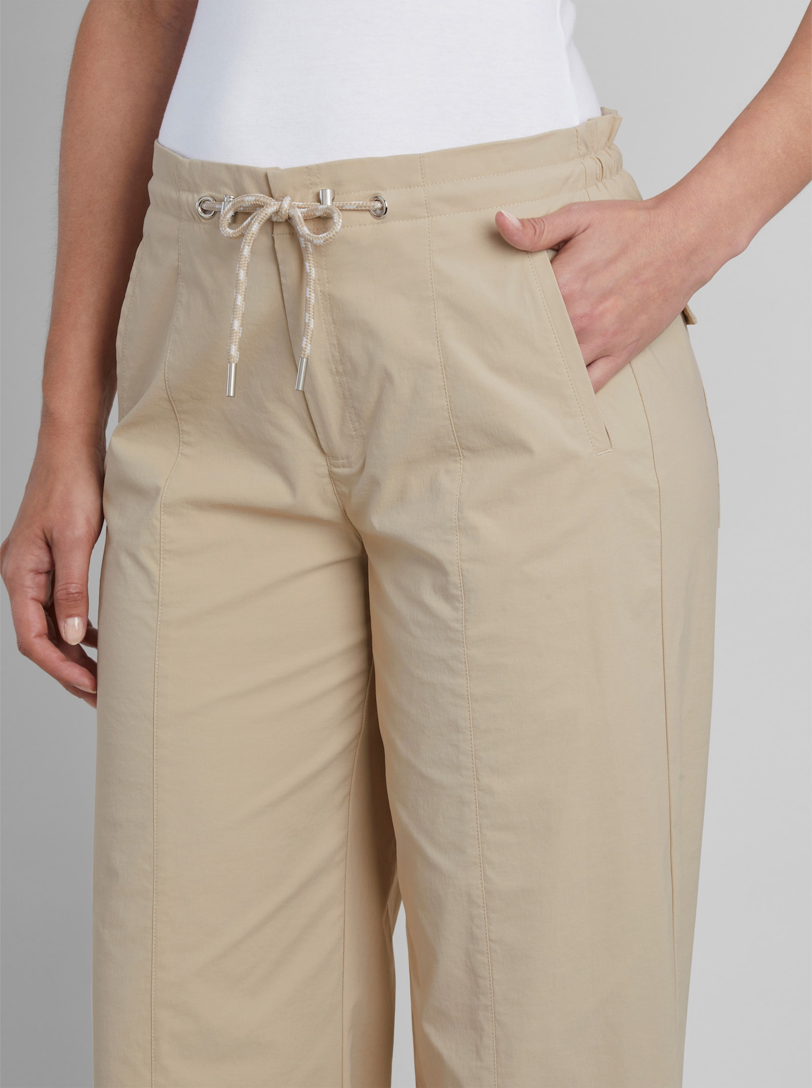 heine Paperbag-Hose mit weitem Bein - beige