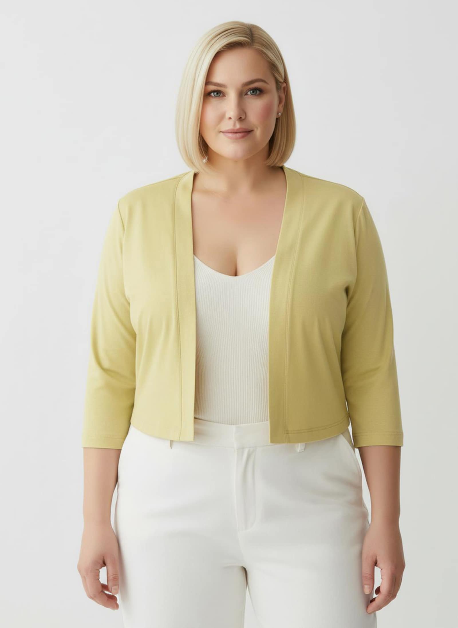 Shirtjacke in Viskose-Qualität - zitrone