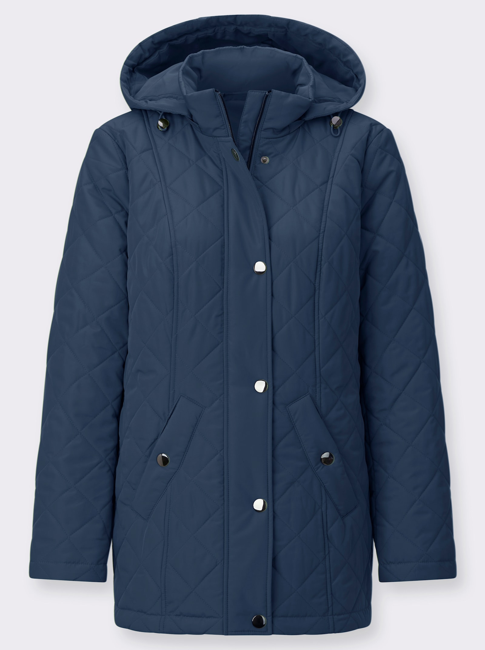 Steppjacke mit Druckknopf-Taschen - dunkelblau