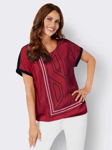 Blouse met print - rood/zwart geprint