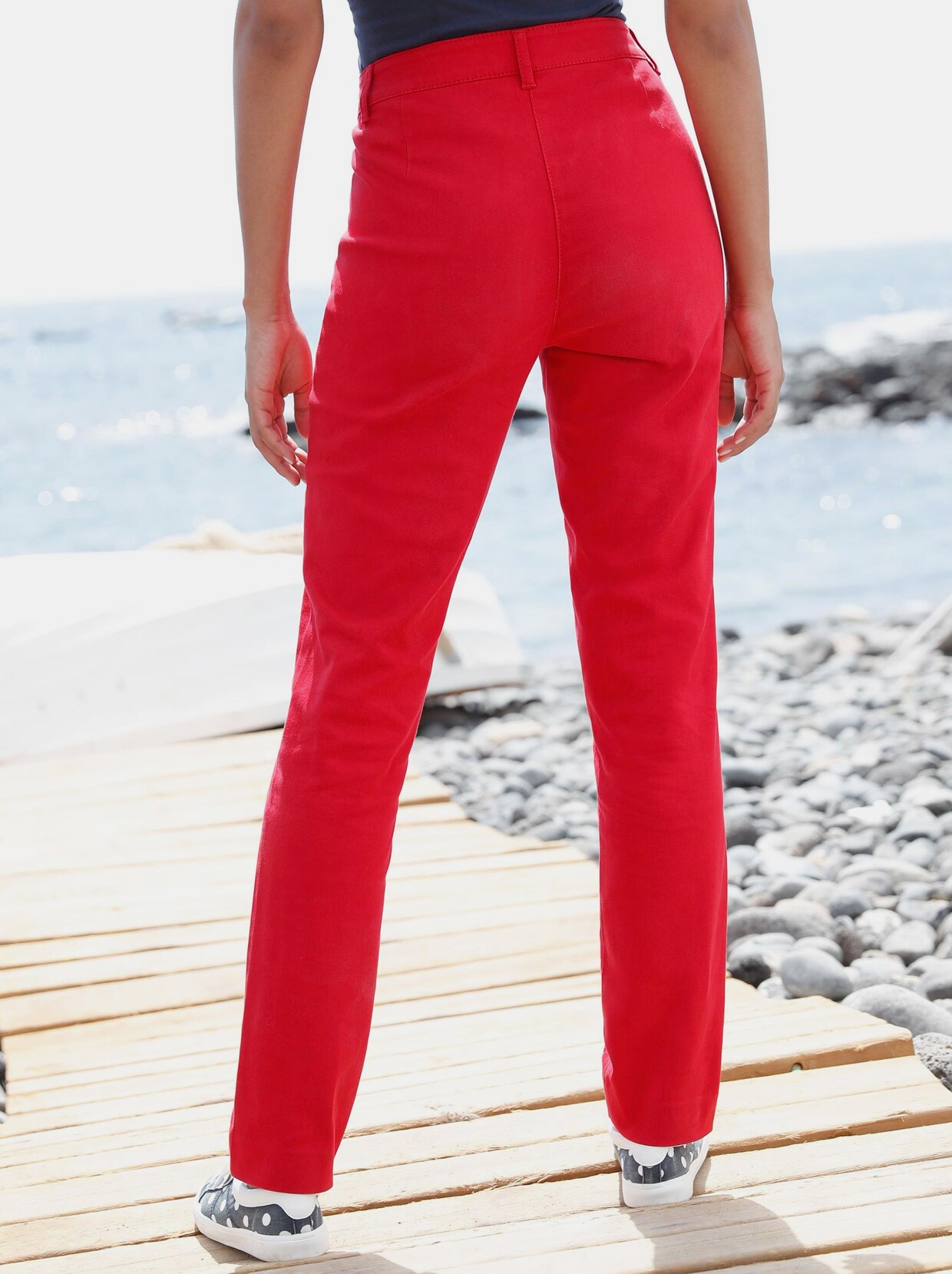 pantalon extensible - rouge fraise