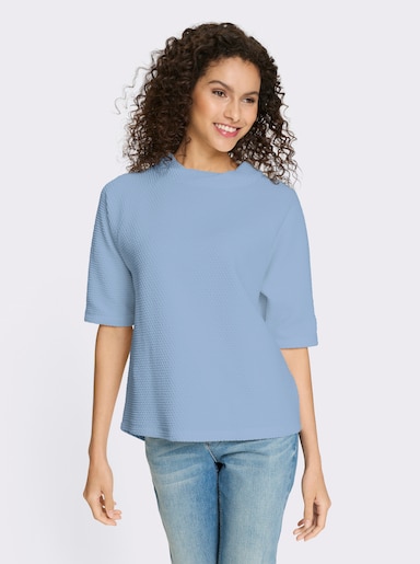 heine Shirt met opstaande kraag en wafelstructuur - ijsblauw