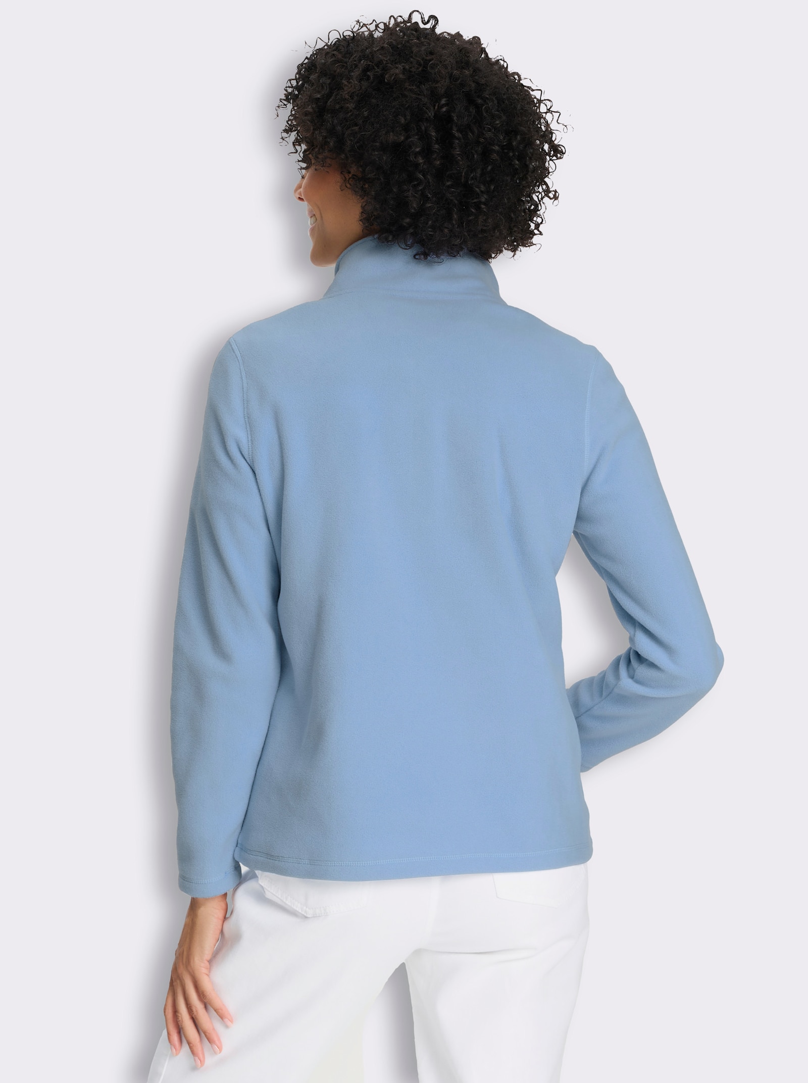 Fleeceshirt mit Stehkragen - bleu