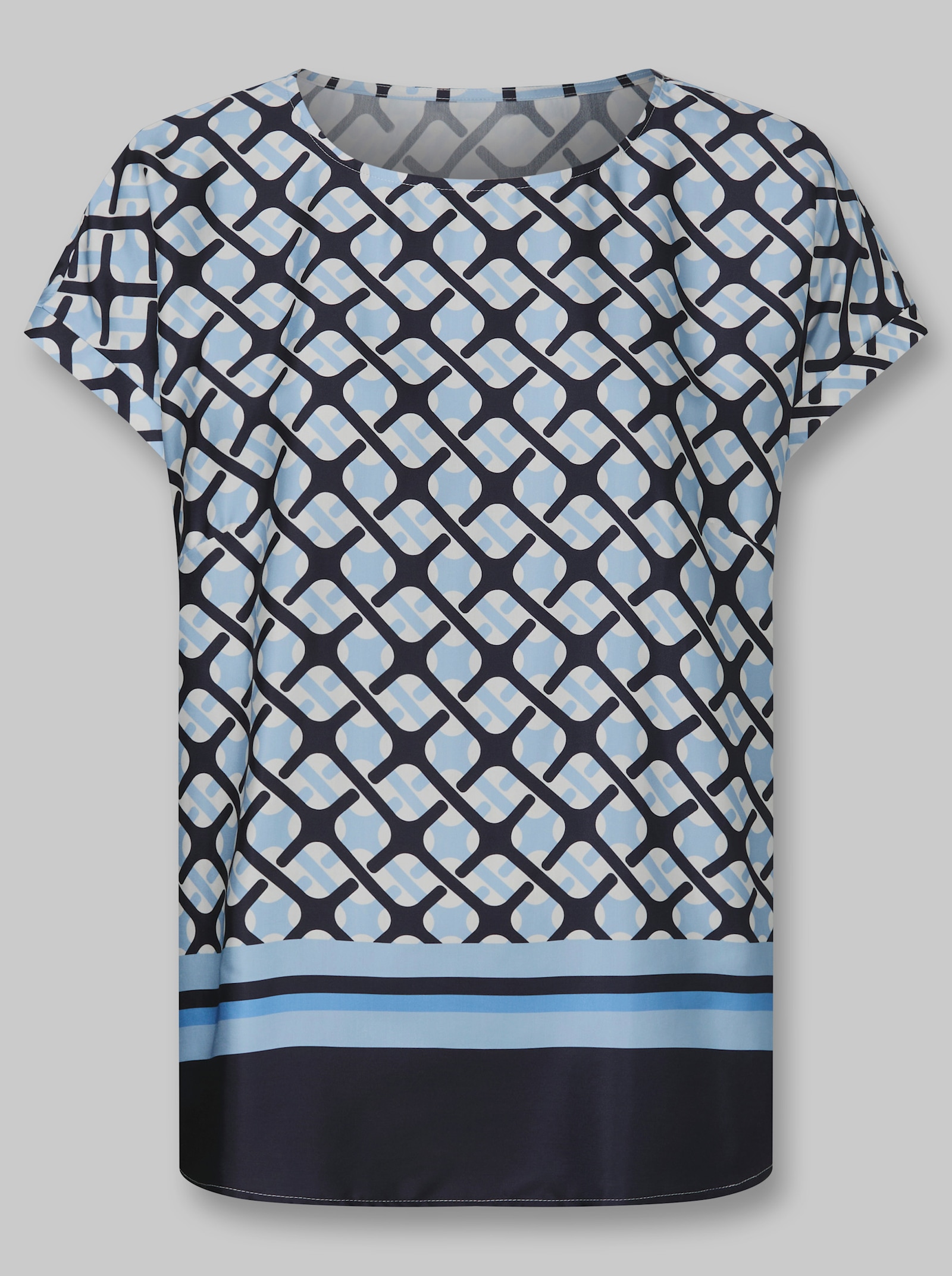 heine Druckbluse mit Muster-Print - marine-ecru-bedruckt