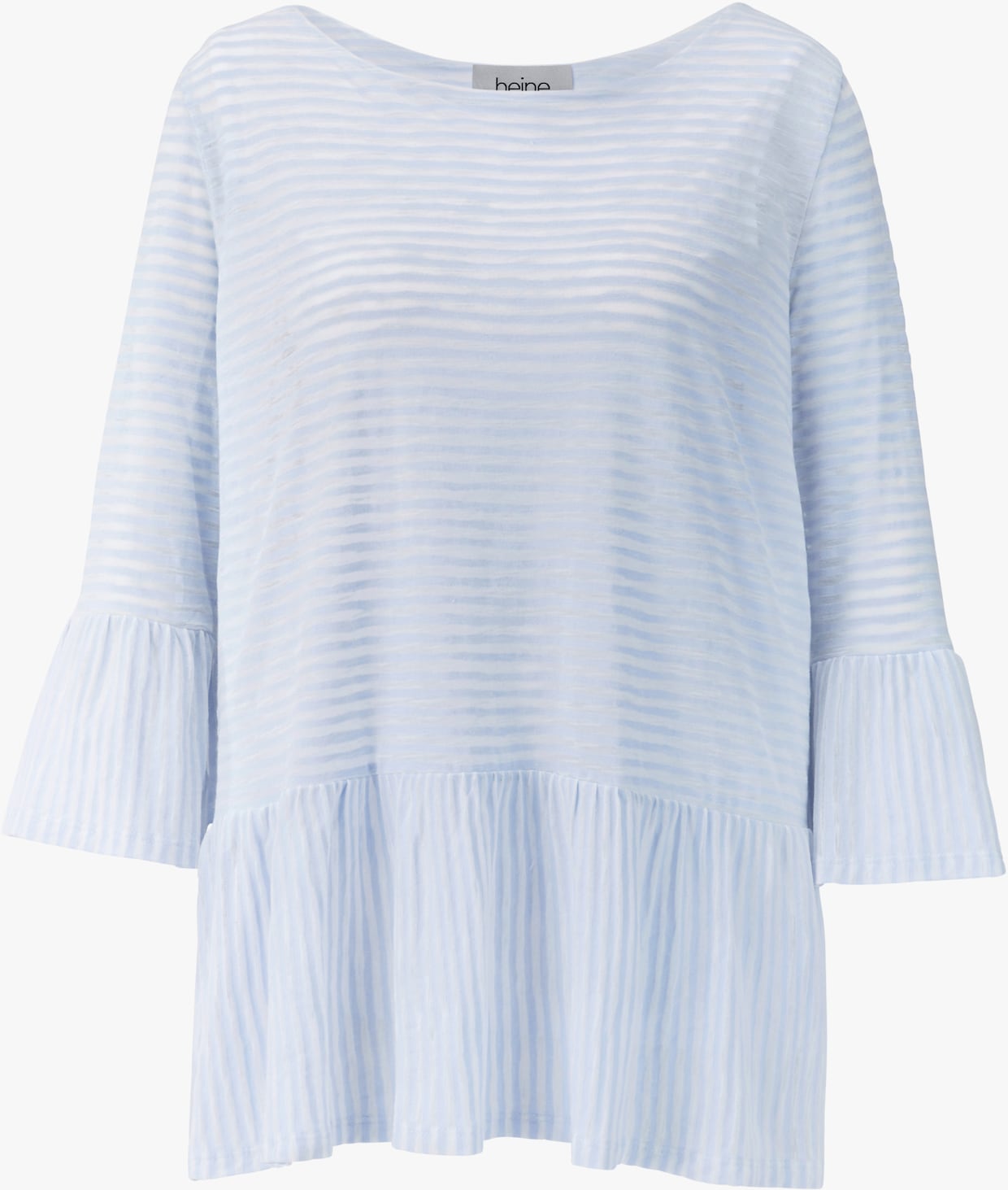 heine T-shirt à manches 3/4 - bleu clair-blanc