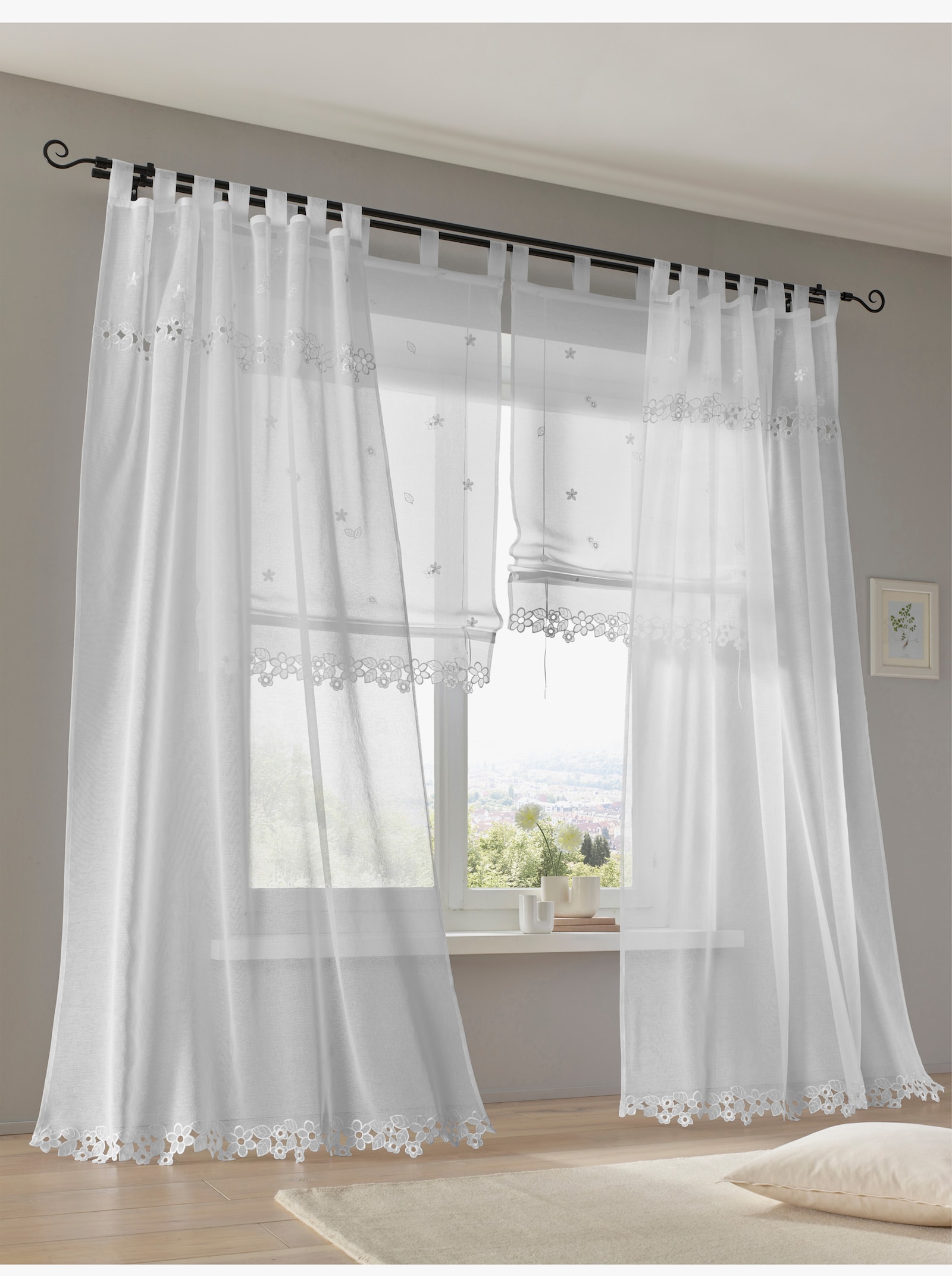 heine home Bändchenrollo - weiß