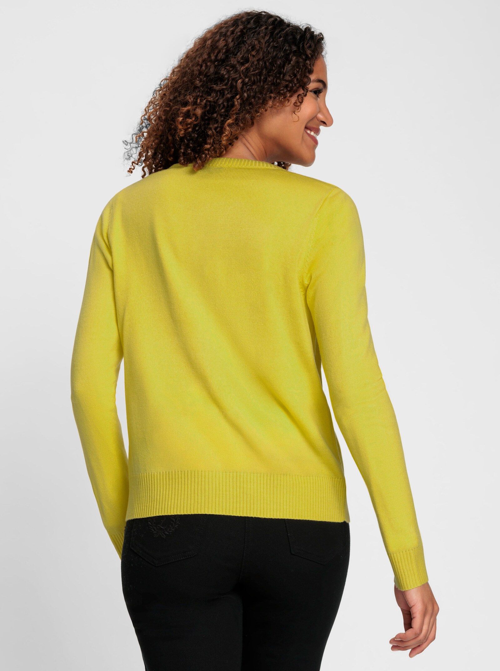 Vest met knopen in hoornlook - limoen