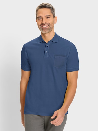 Marco Donati Poloshirt met korte mouwen - jeansblauw