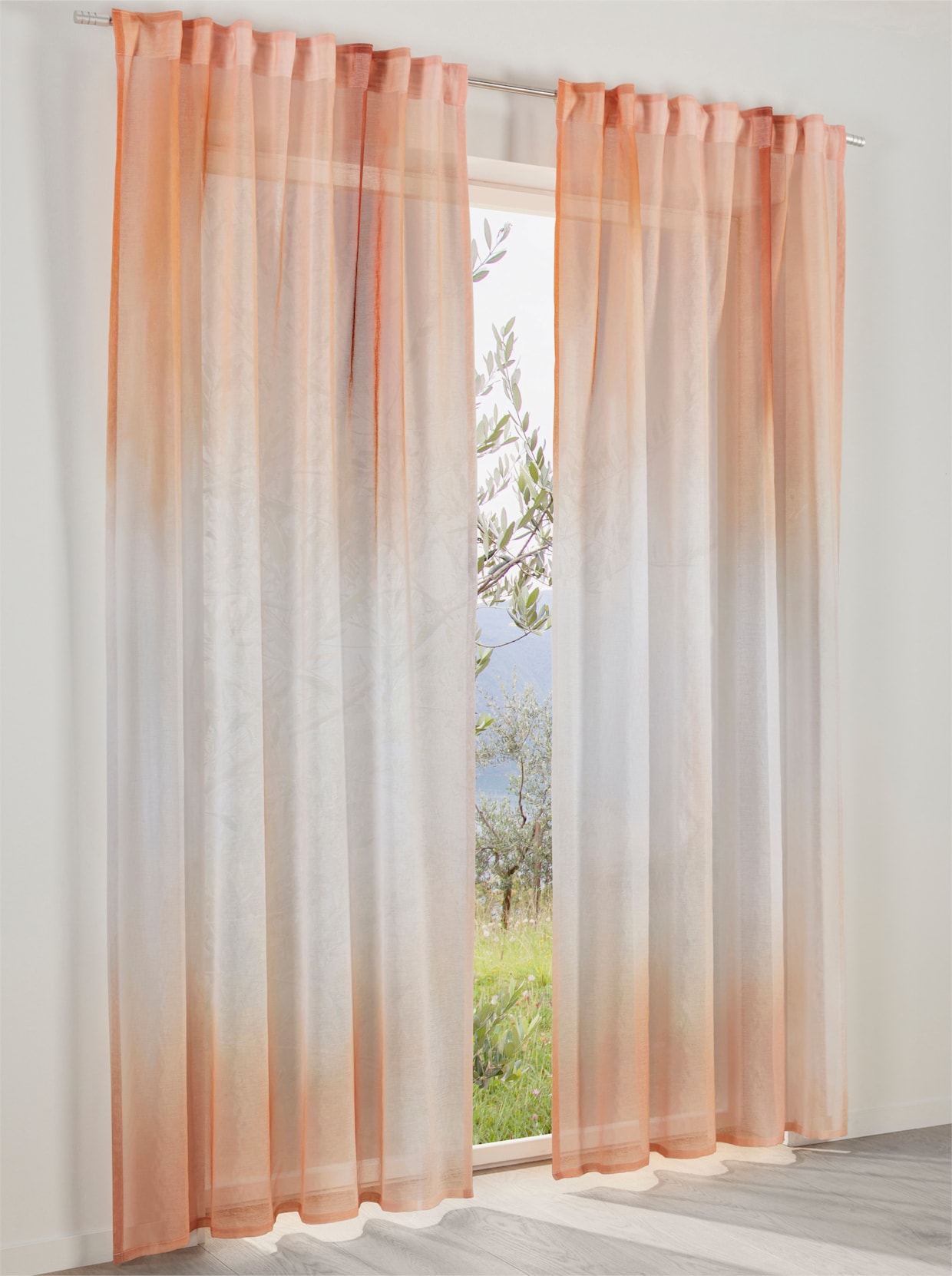 heine home Decoratieve vitrage - offwhite/oranje