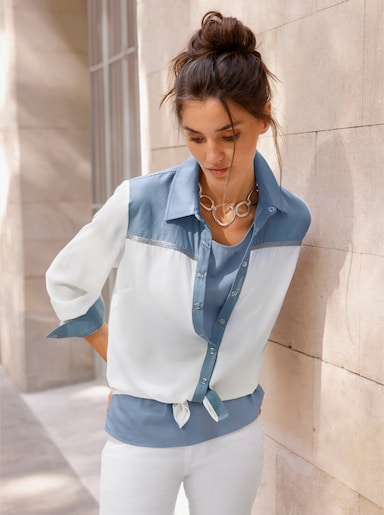 Blusenset aus Bluse und Top - weiß