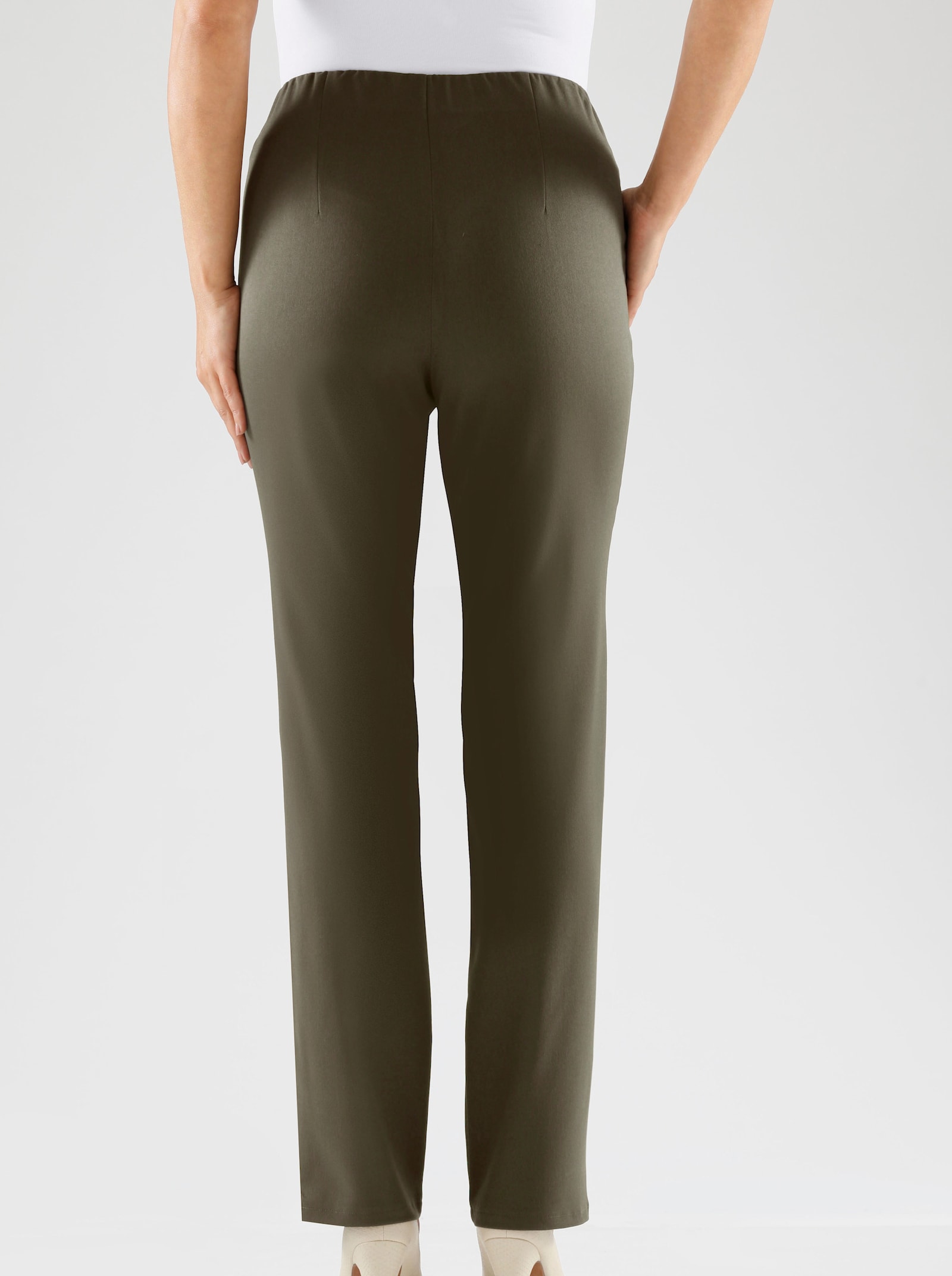 Stretchbroek met comfortband aan de binnenzijde - kaki