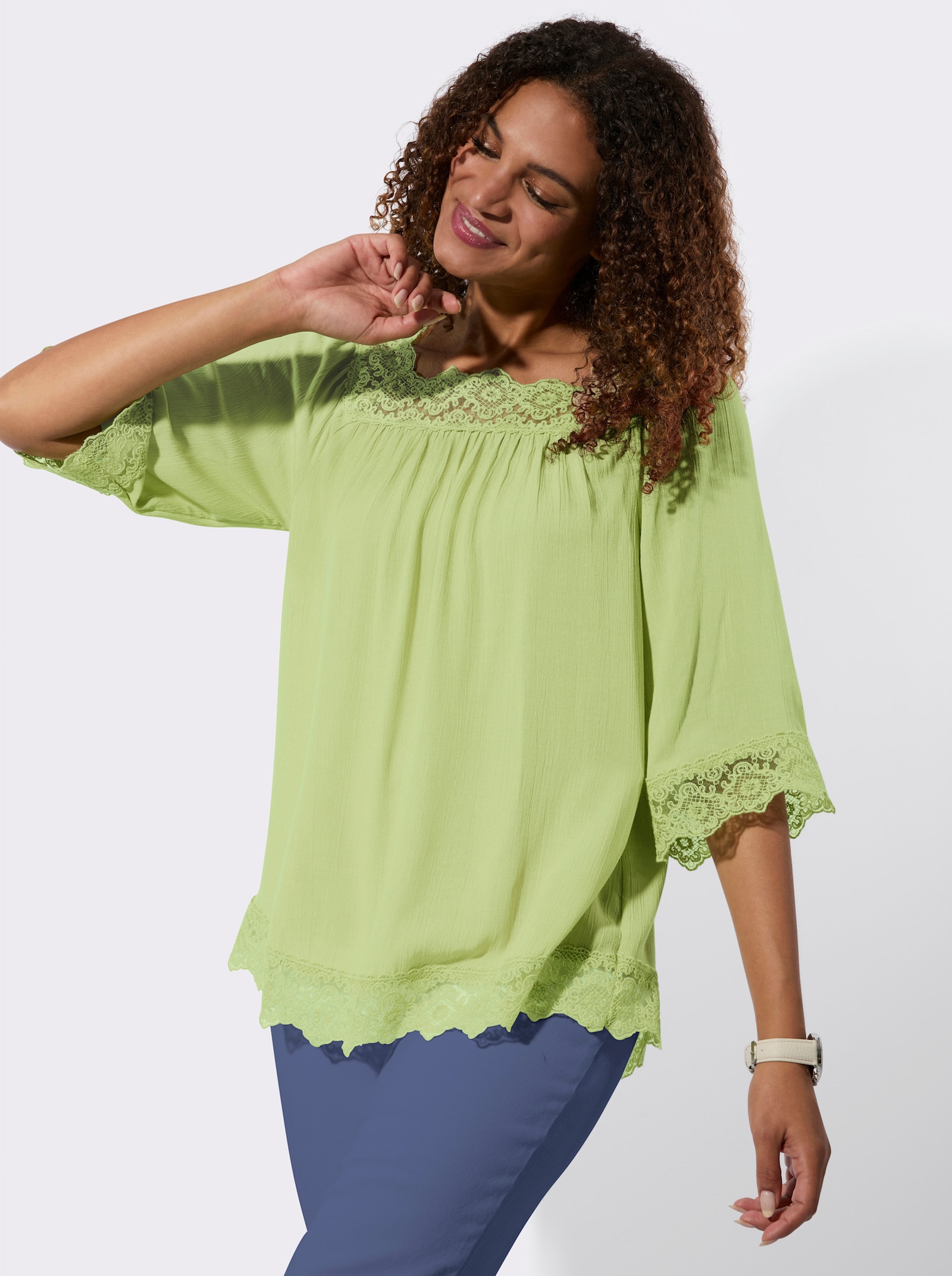 Schlupfbluse - lindgrün