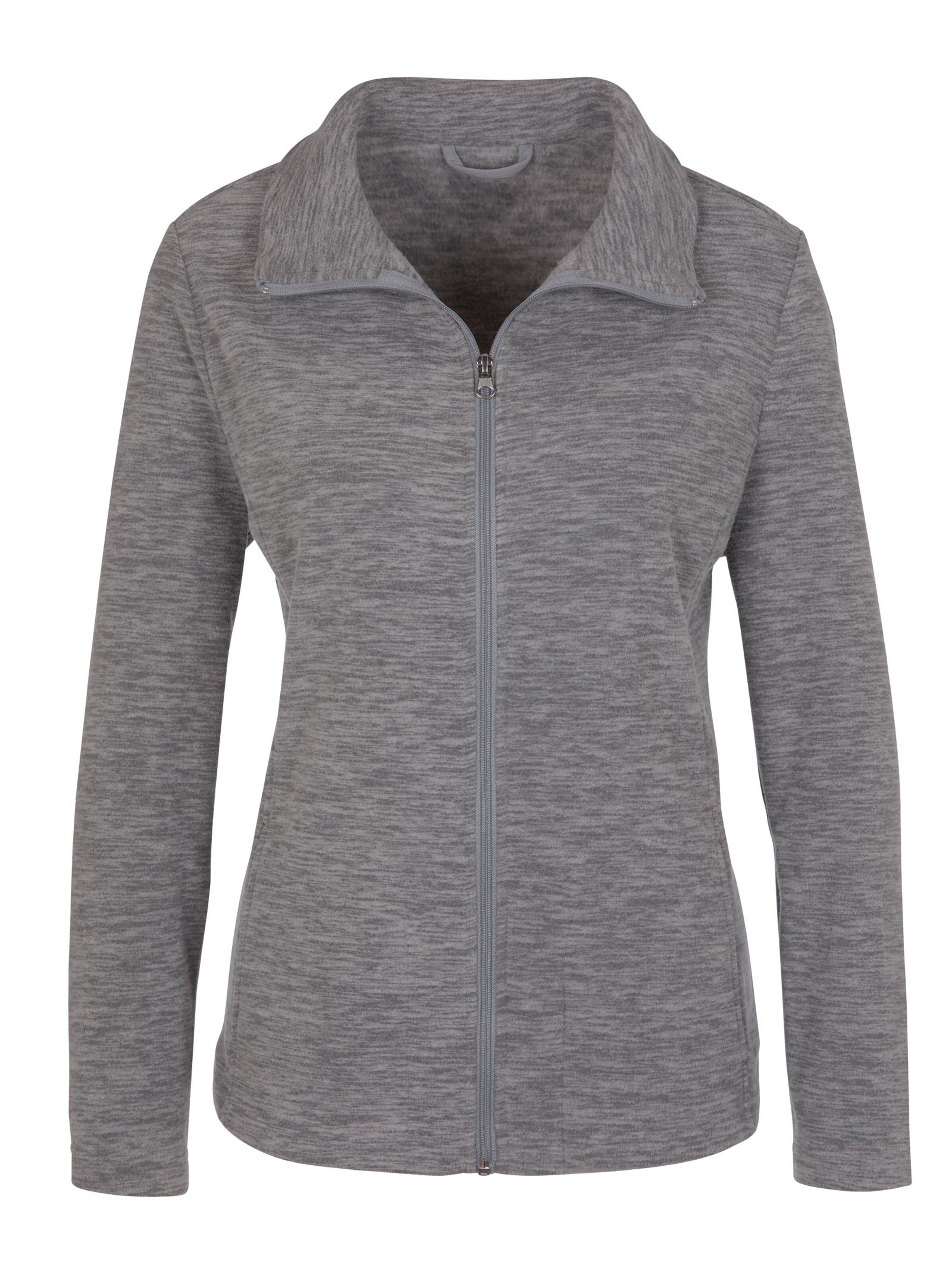 Fleece-Jacke - grau-meliert