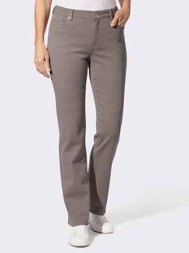 Thermojeans mit innenliegendem Dehnbund - taupe