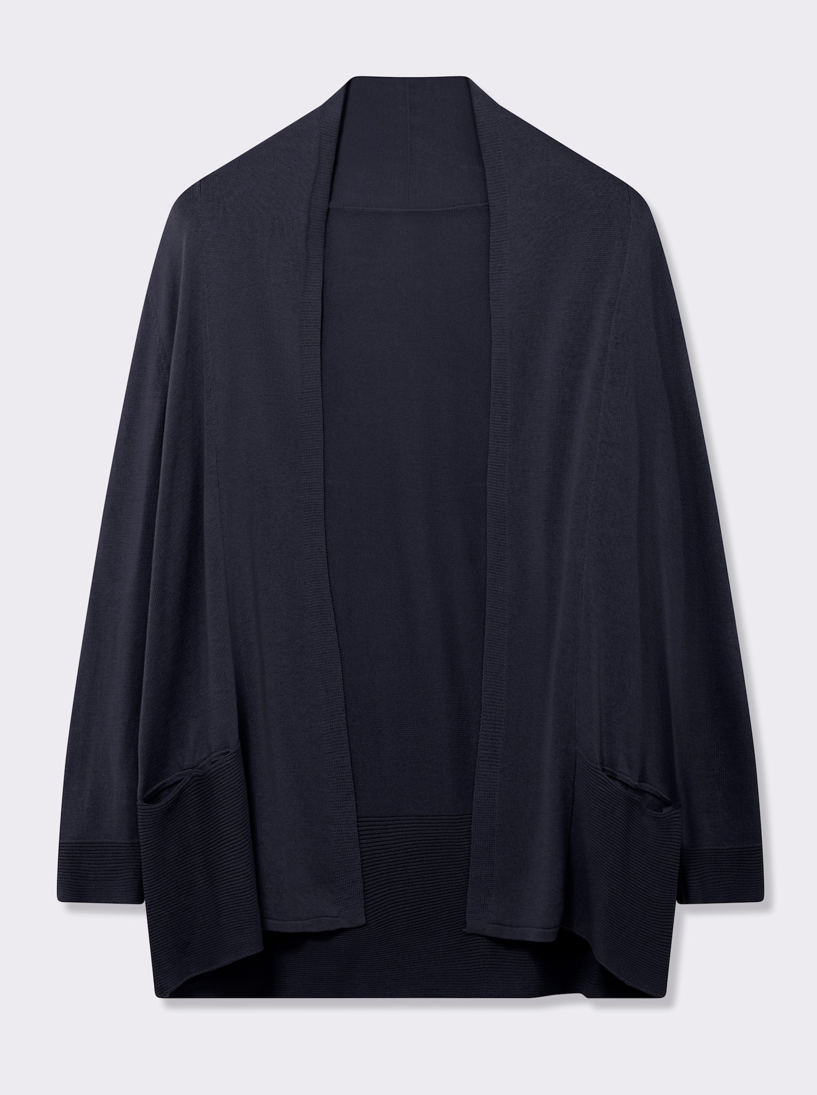 Longstrickjacke mit Schalkragen - marine